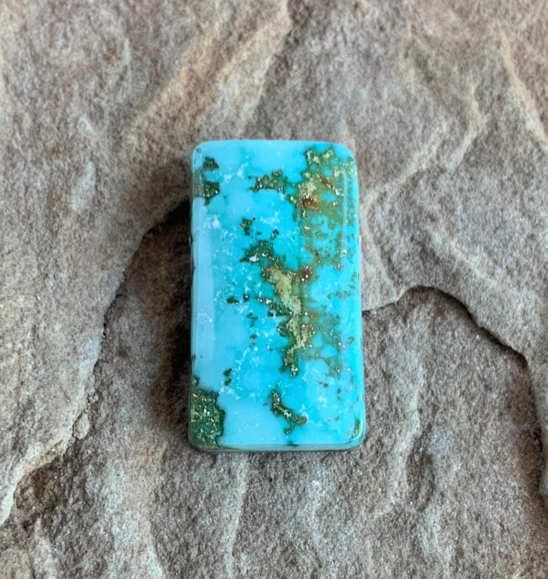 Natural Royston Turquoise Polychrome Rectangular Cabochon
