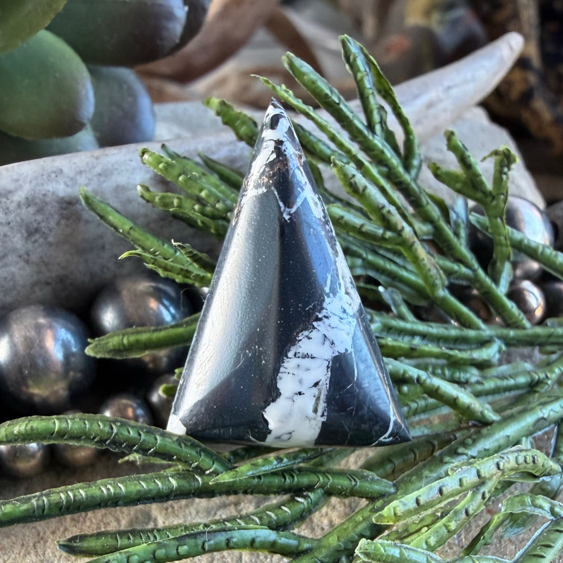 Natural White Buffalo Triangular Cabochon-Nevada Gemstone