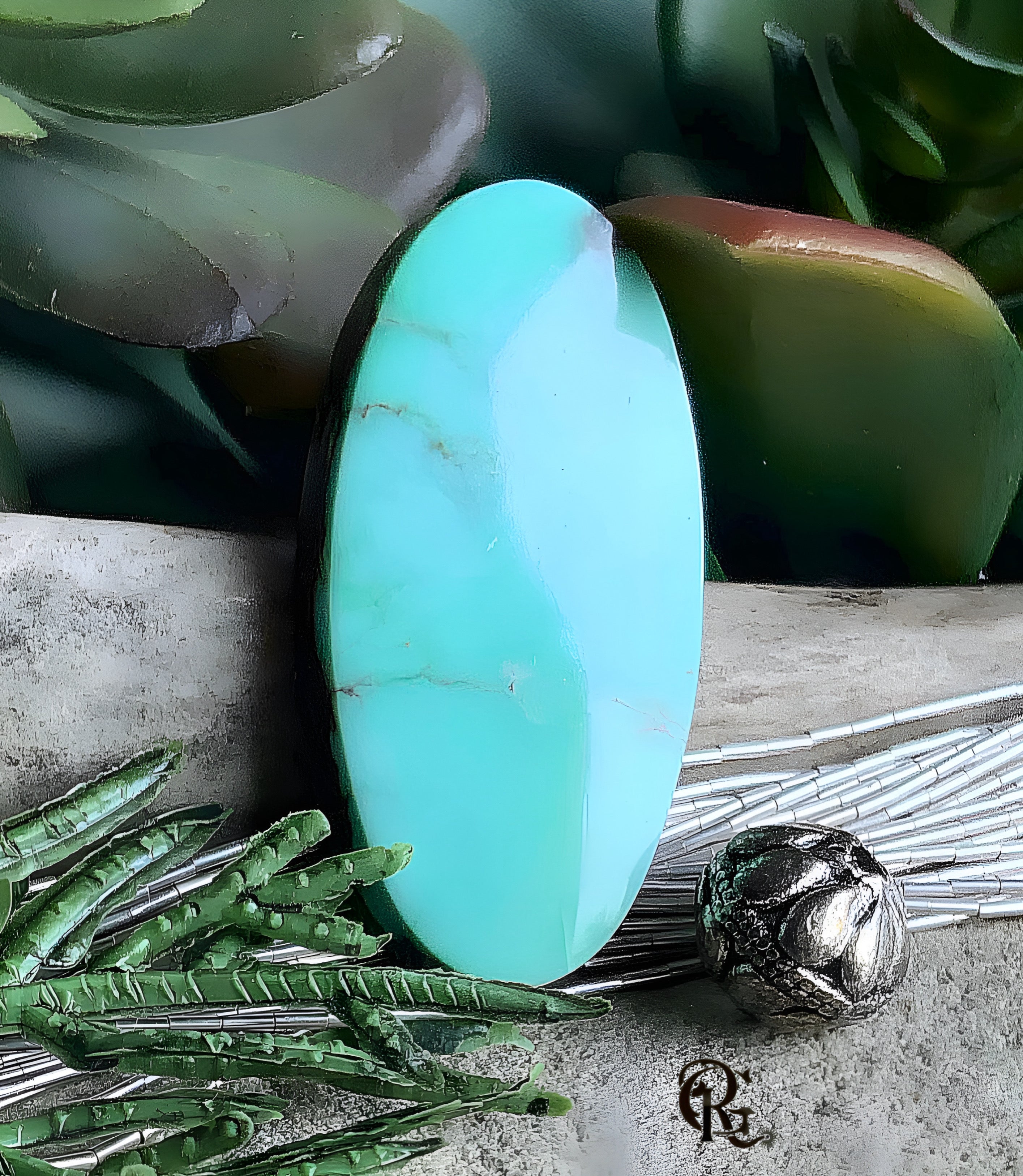 Number Eight Turquoise Oval Cabochon-Nevada Mined  Gemstone