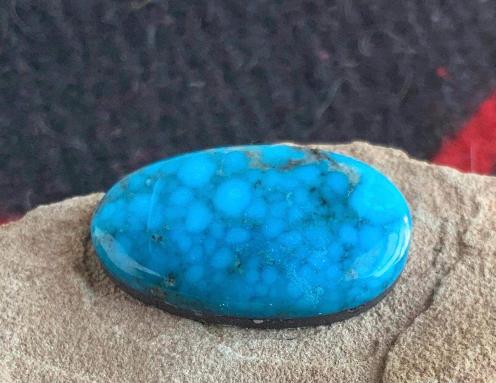 Beautiful Blue Large Kingman Turquoise Oval Cabochon  #K174