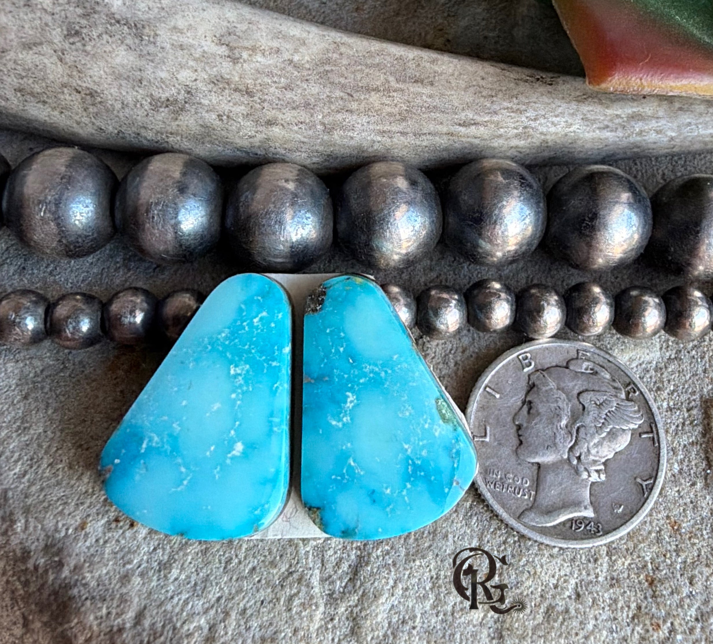 Turquoise Mountain Teardrop Earring Pair