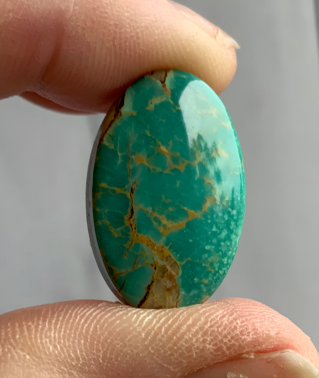 Green Turquoise Mountain Oval Turquoise Cabochon