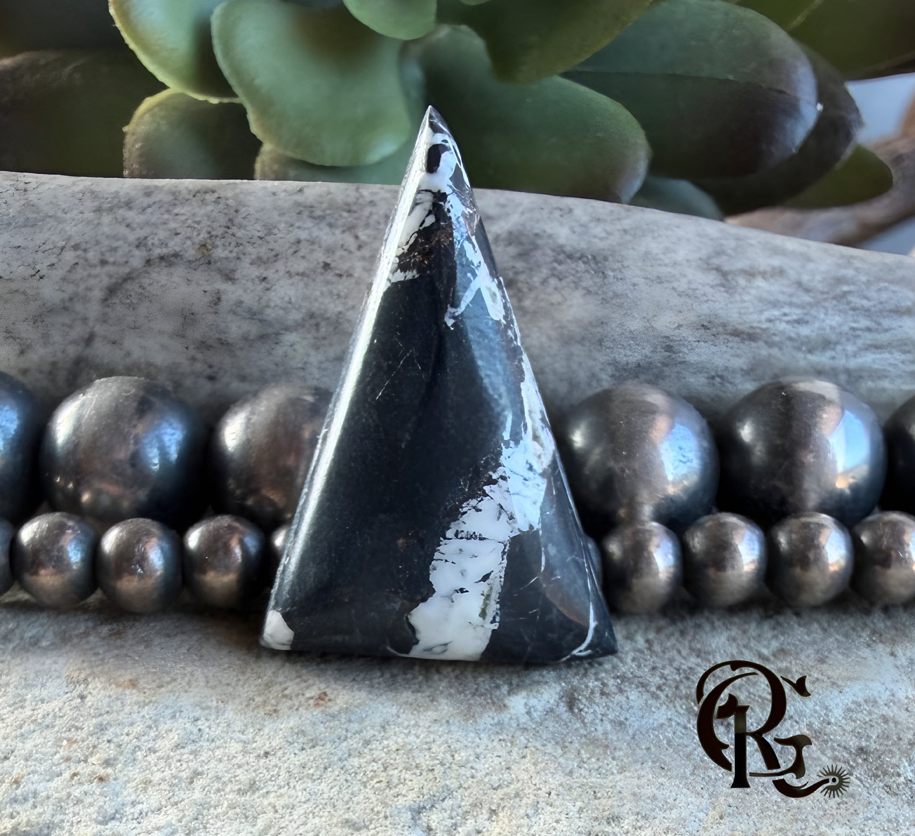 Natural White Buffalo Triangular Cabochon-Nevada Gemstone