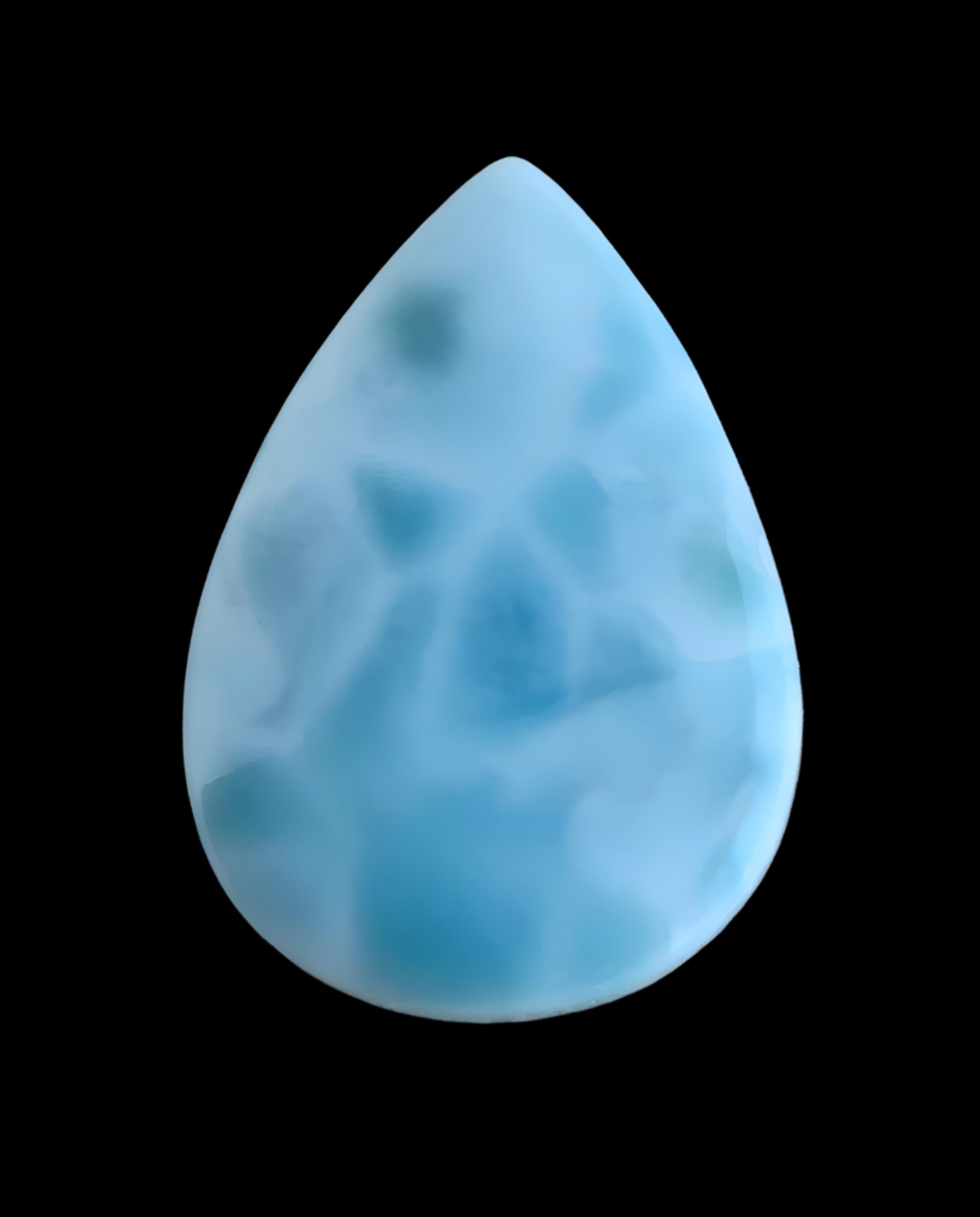 Larimar Teardrop Cabochon:Dominican Republic Gemstone