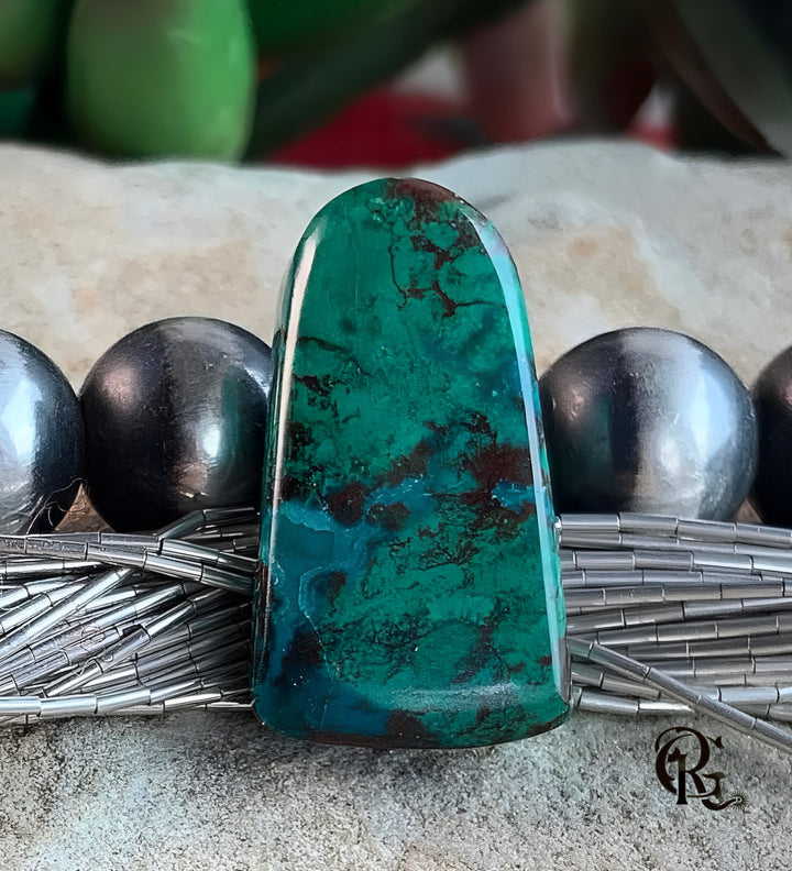 Chrysocolla Arched Cabochon