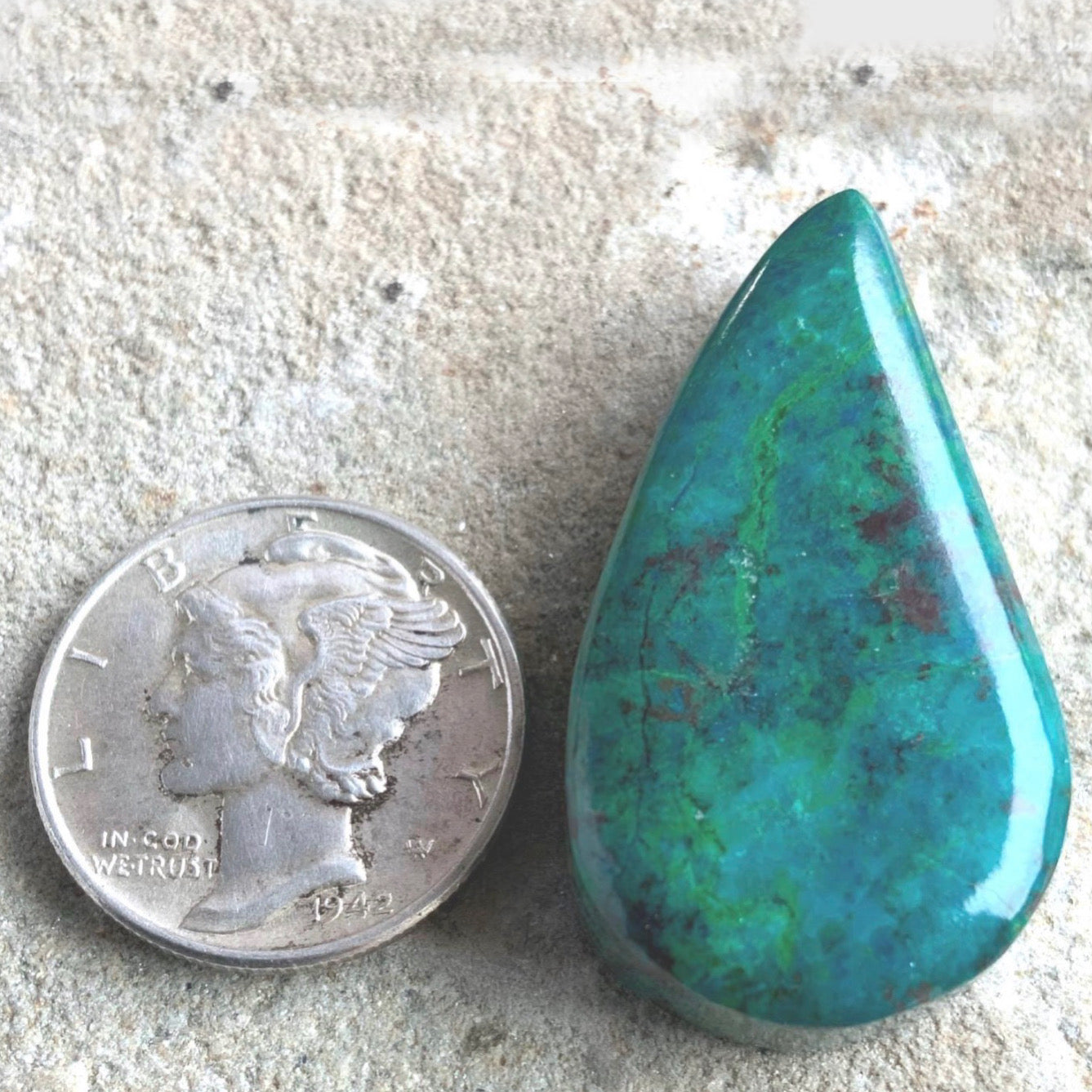 Chrysocolla Curved Teardrop Cabochon