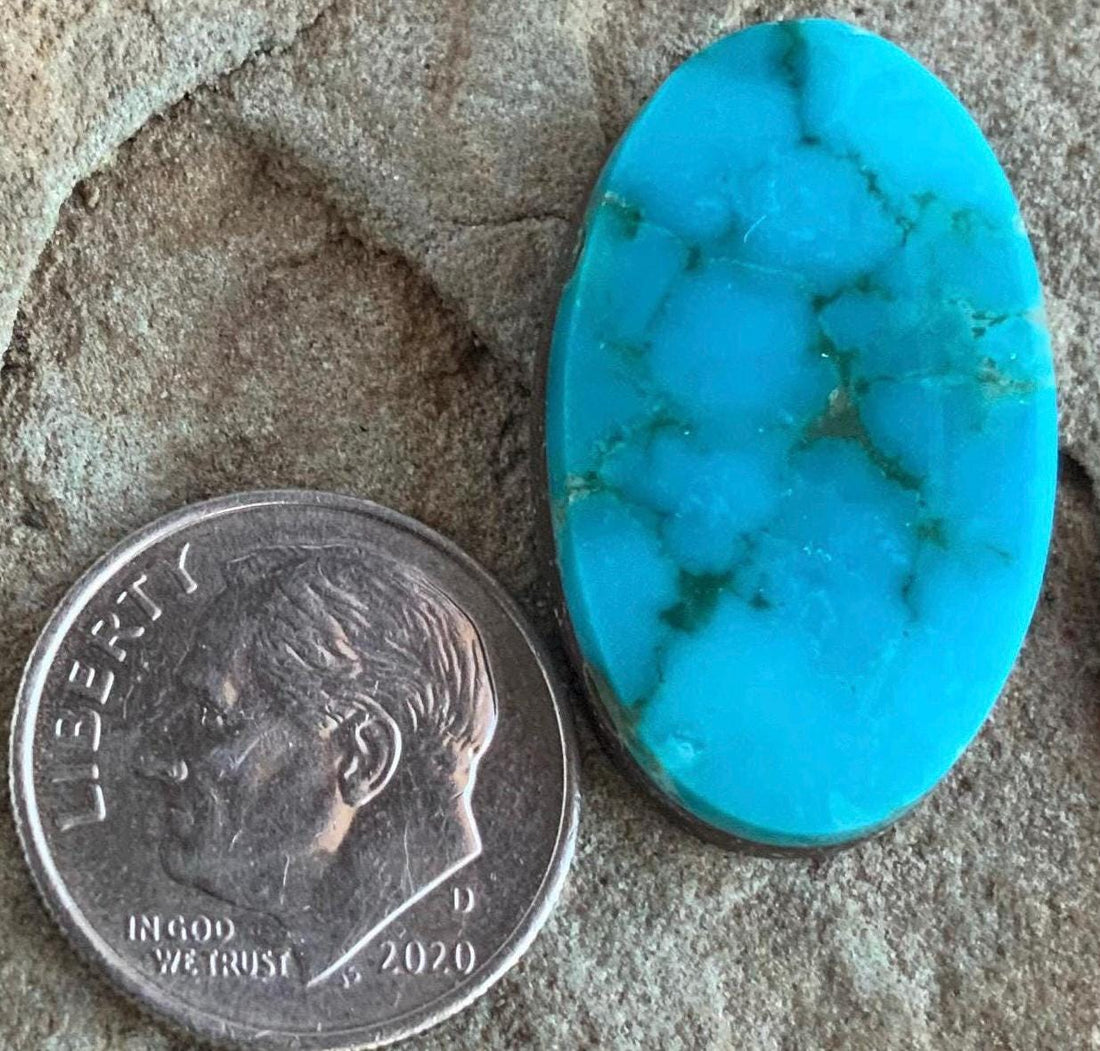 Beautiful Turquoise Mountain Turquoise Oval Cabochon