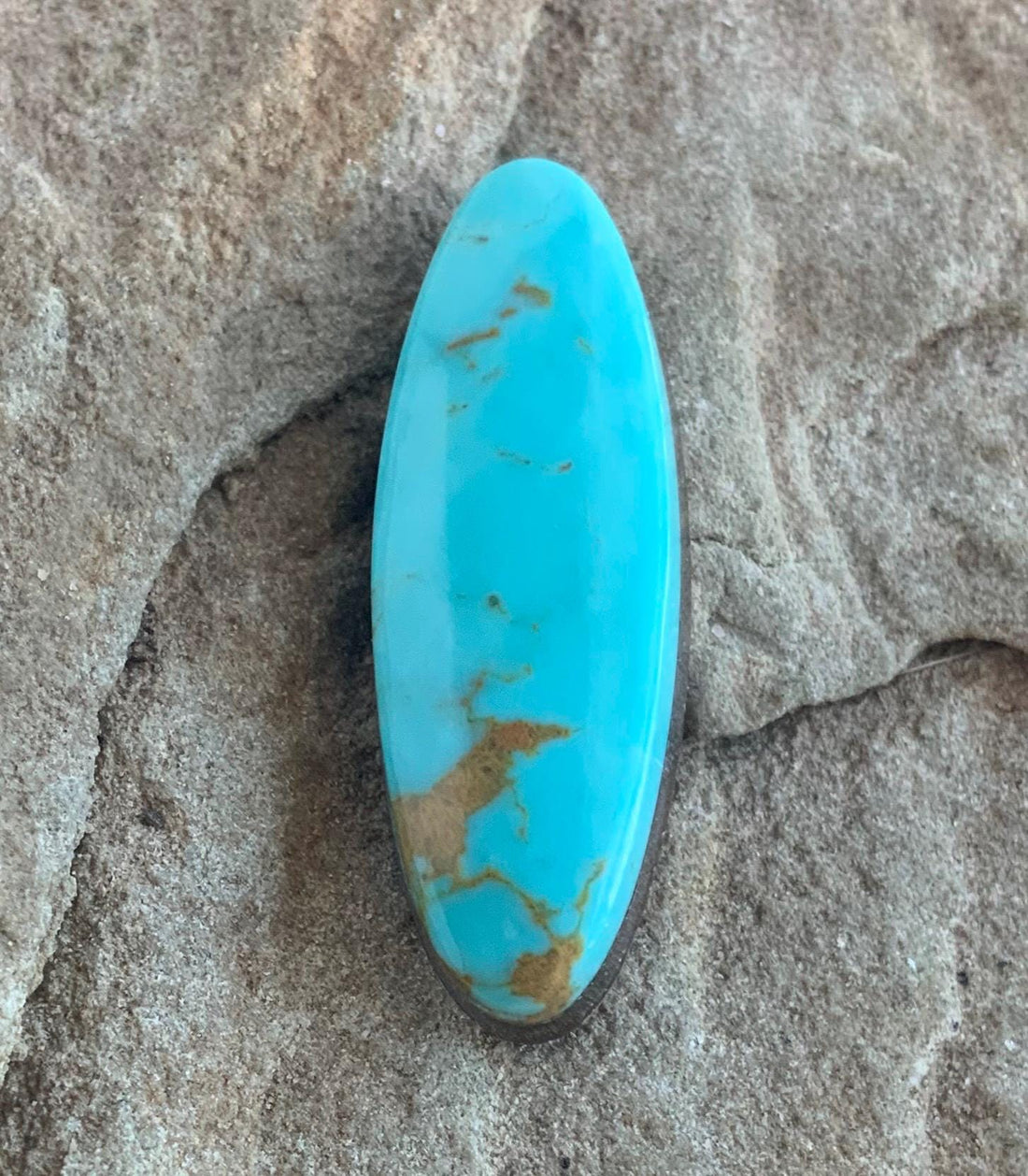 Beautiful Blue Natural Royston Turquoise Long Oval Cabochon