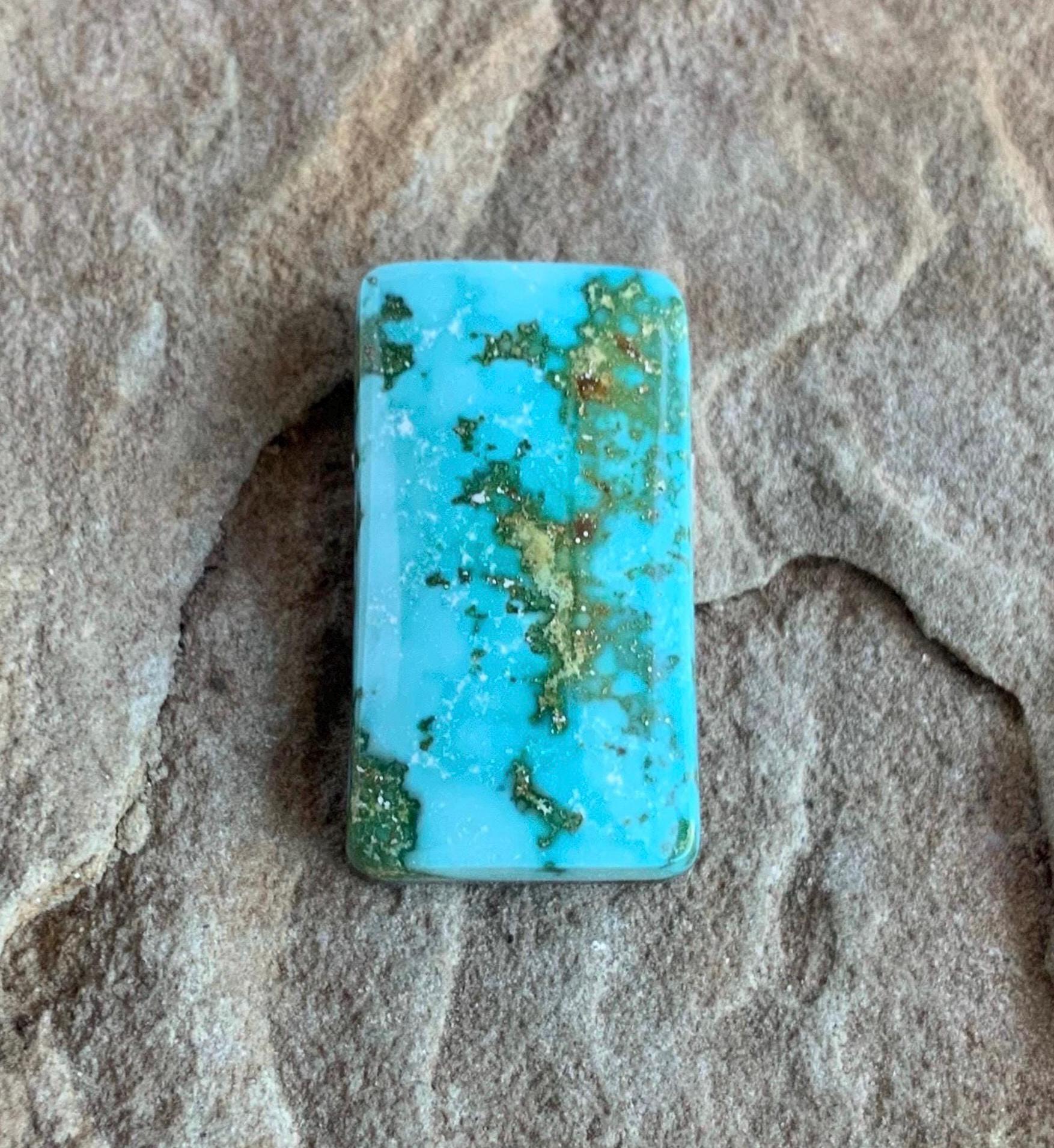 Natural Royston Turquoise Polychrome Rectangular Cabochon