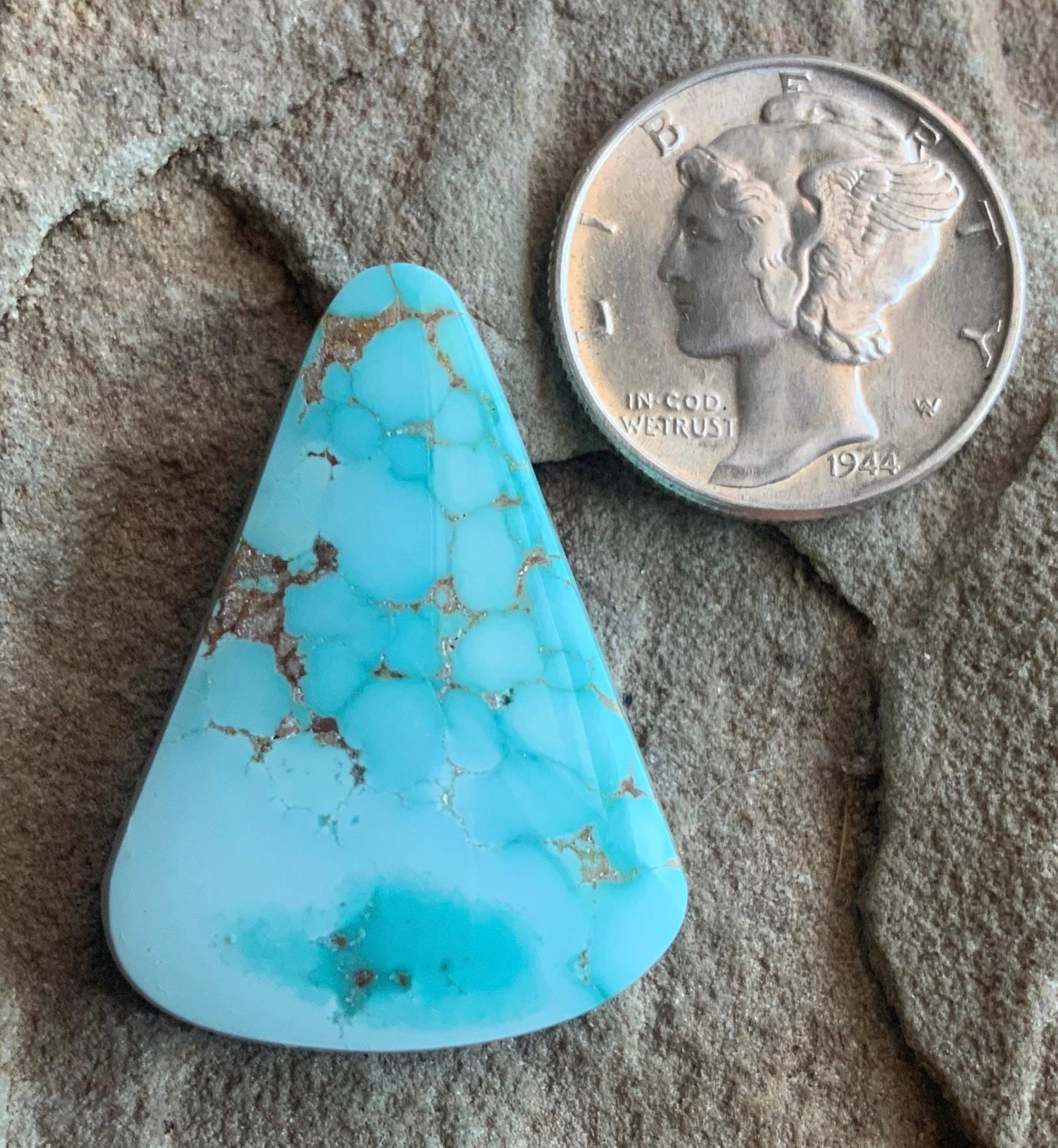 Natural Number 8 Turquoise High Grade Triangular Cabochon