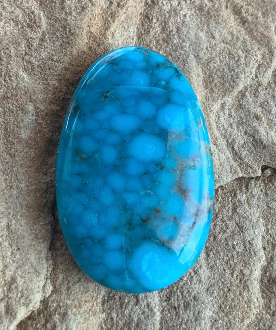 Beautiful Blue Large Kingman Turquoise Oval Cabochon  #K174