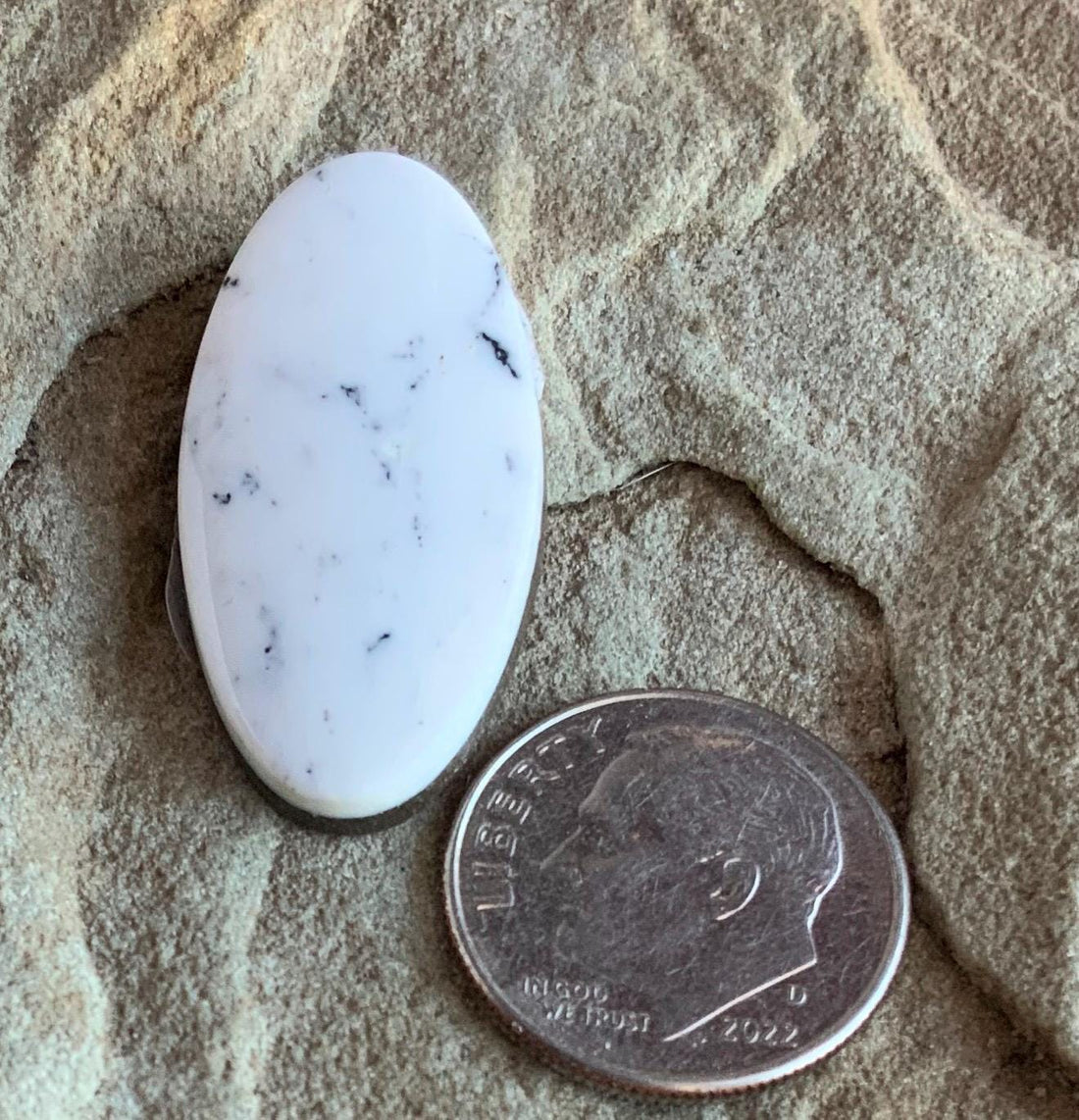 Natural White Buffalo Oval Cabochon-#WB18