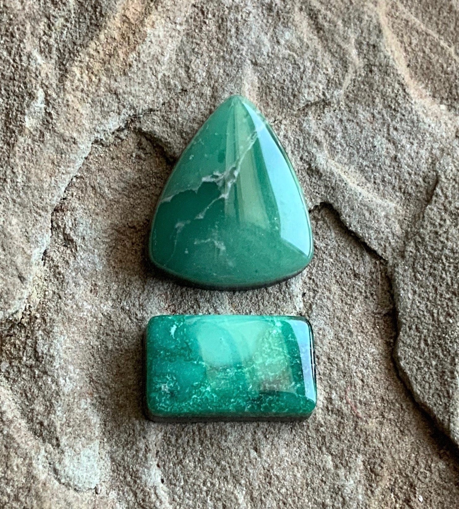 Natural Australian Variscite Cabochon Two Piece Set