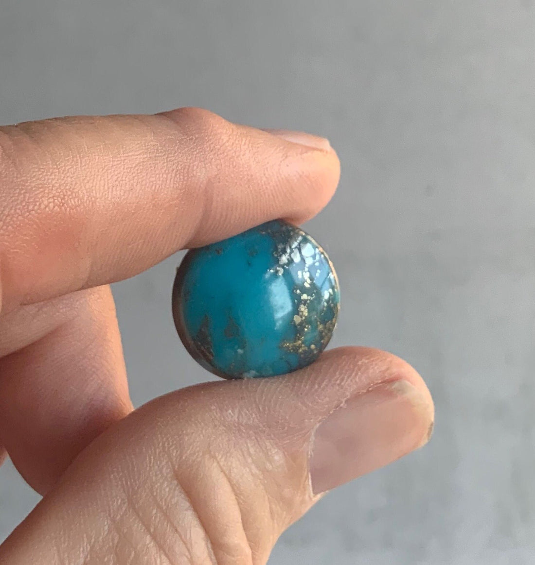 Beautiful Ithaca Peak Turquoise High Grade Cabochon with Pyrite #133