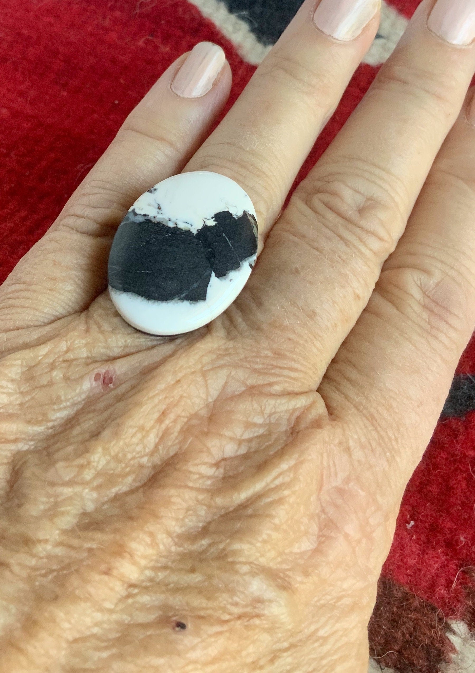 Beautiful Natural White Buffalo Oval Cabochon, 27 Carats — Ranch Gypsy