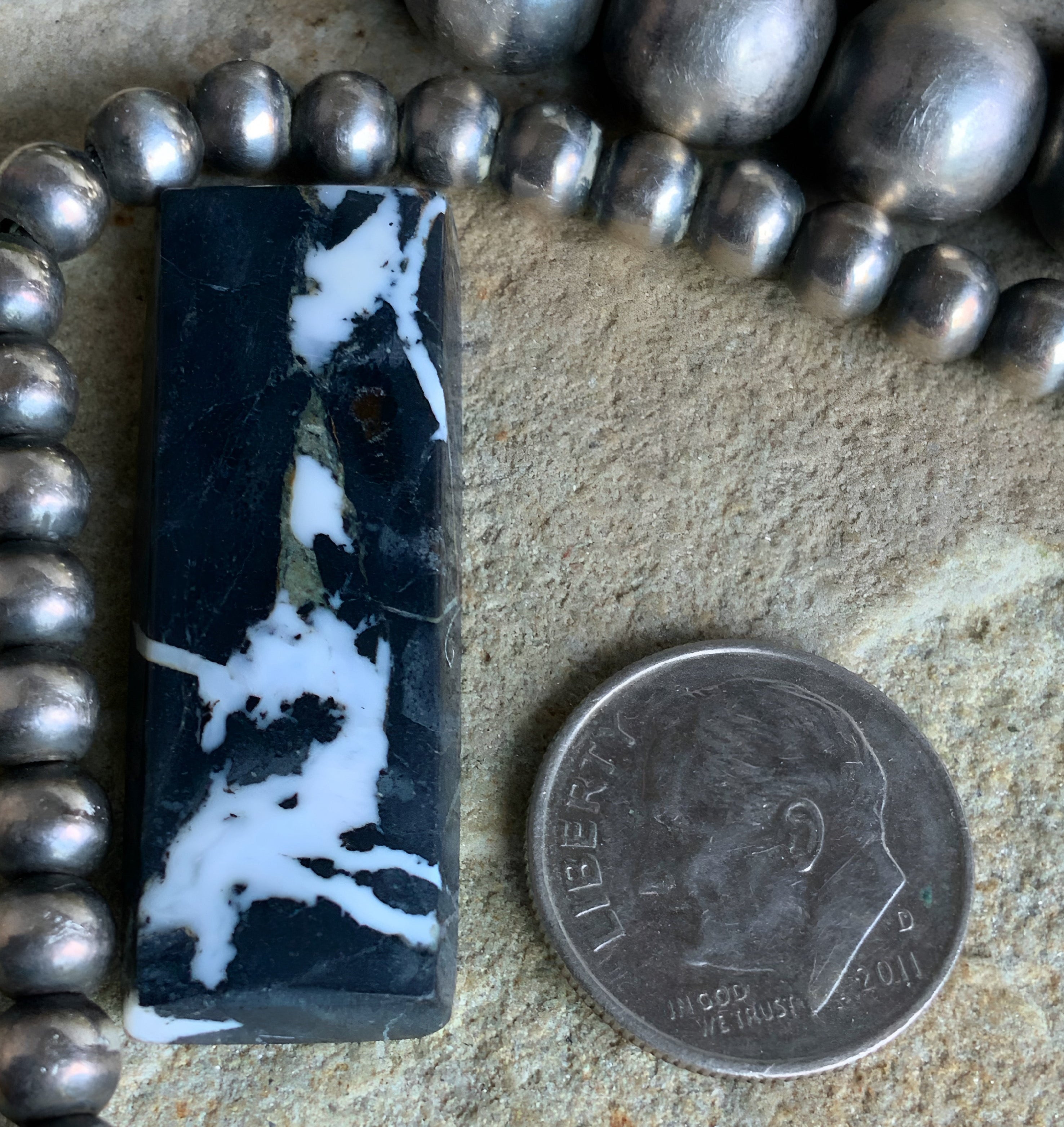 Natural White Buffalo Rectangle Cabochon-Nevada Gemstone — Ranch Gypsy
