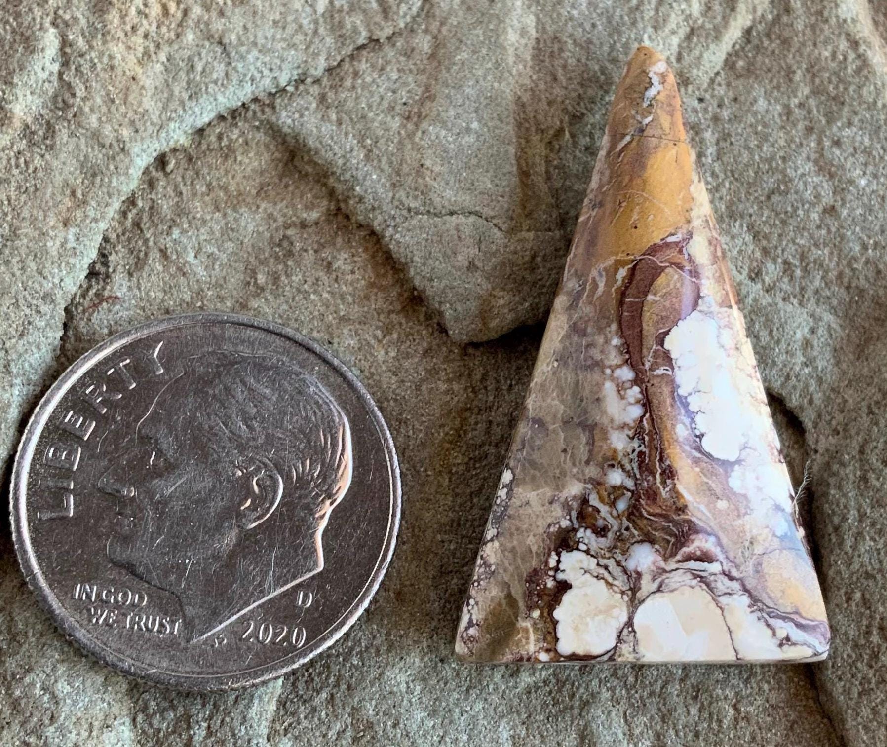 Wild Horse Magnesite Faceted Triangle Cabochon