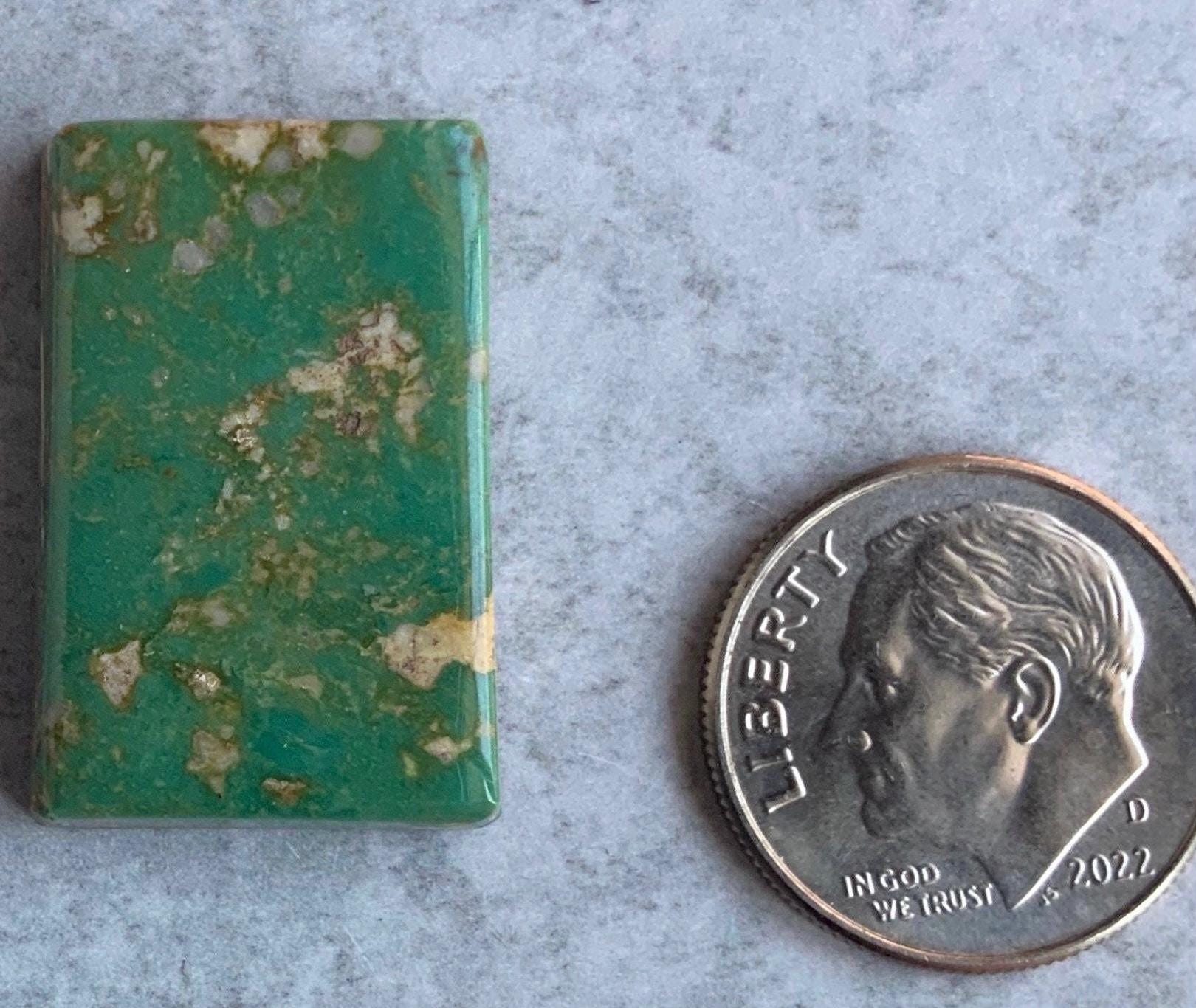 Turquoise Mountain Turquoise Green Rectangular Cabochon-Arizona Gemstone