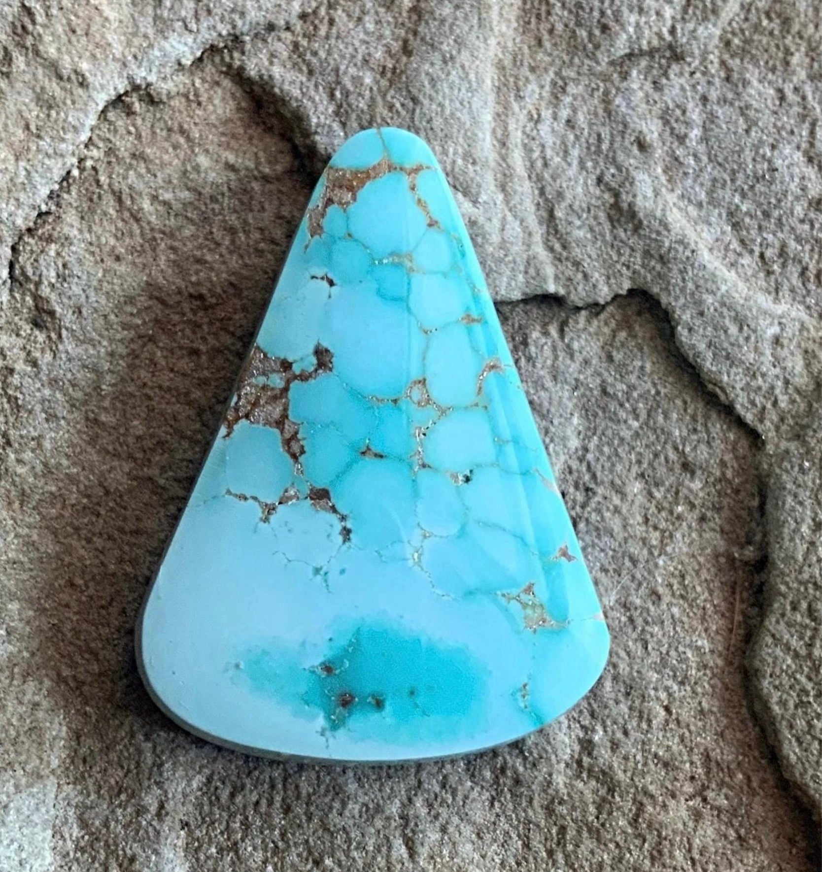 Natural Number 8 Turquoise High Grade Triangular Cabochon