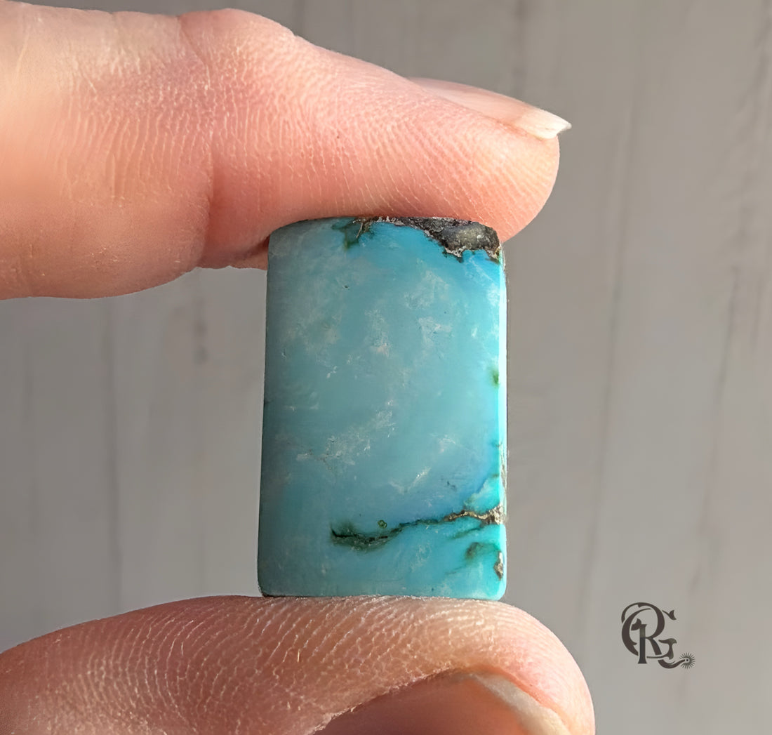 Royston Turquoise Blue Rectangular Cabochon-Nevada Mined Gemston