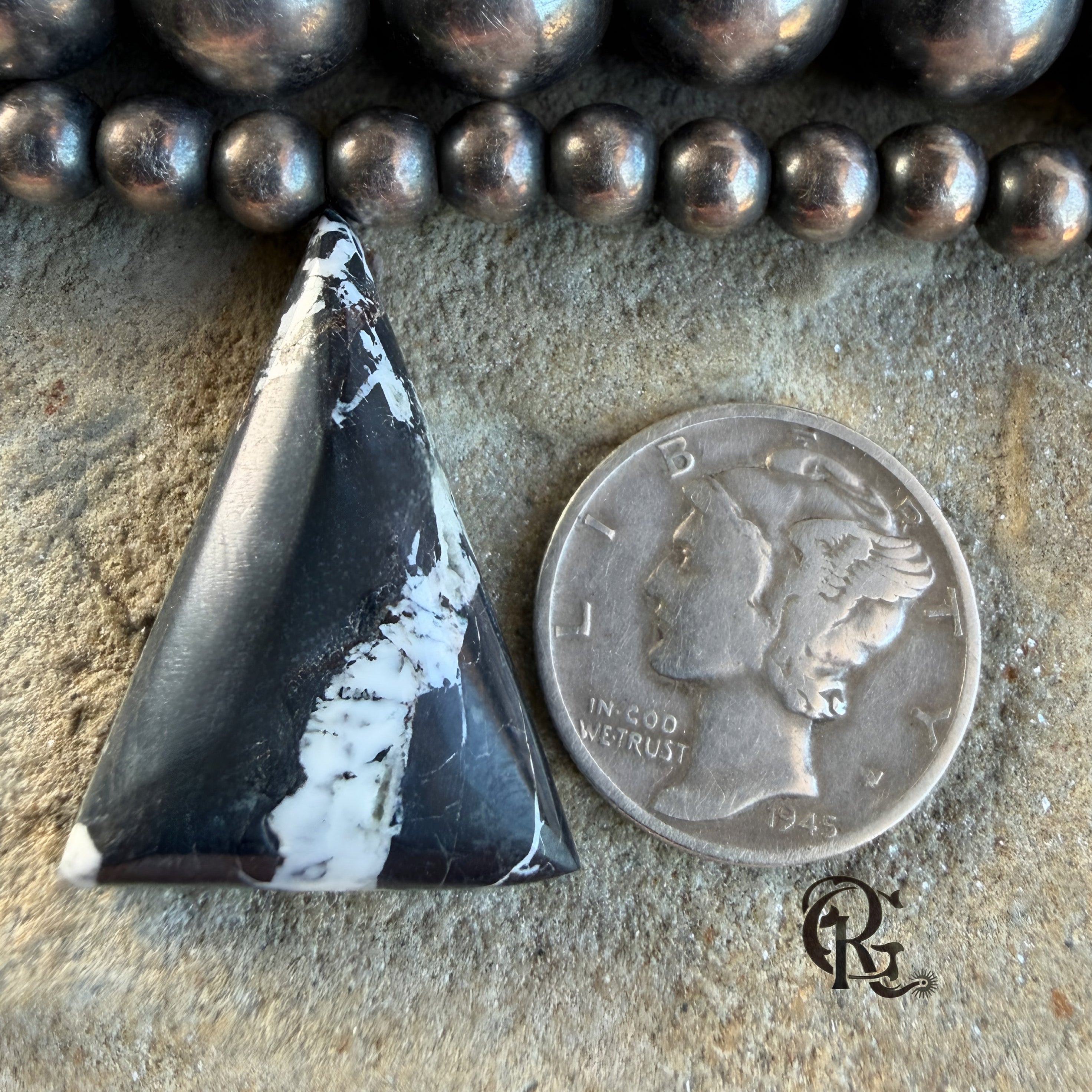 Natural White Buffalo Triangular Cabochon-Nevada Gemstone