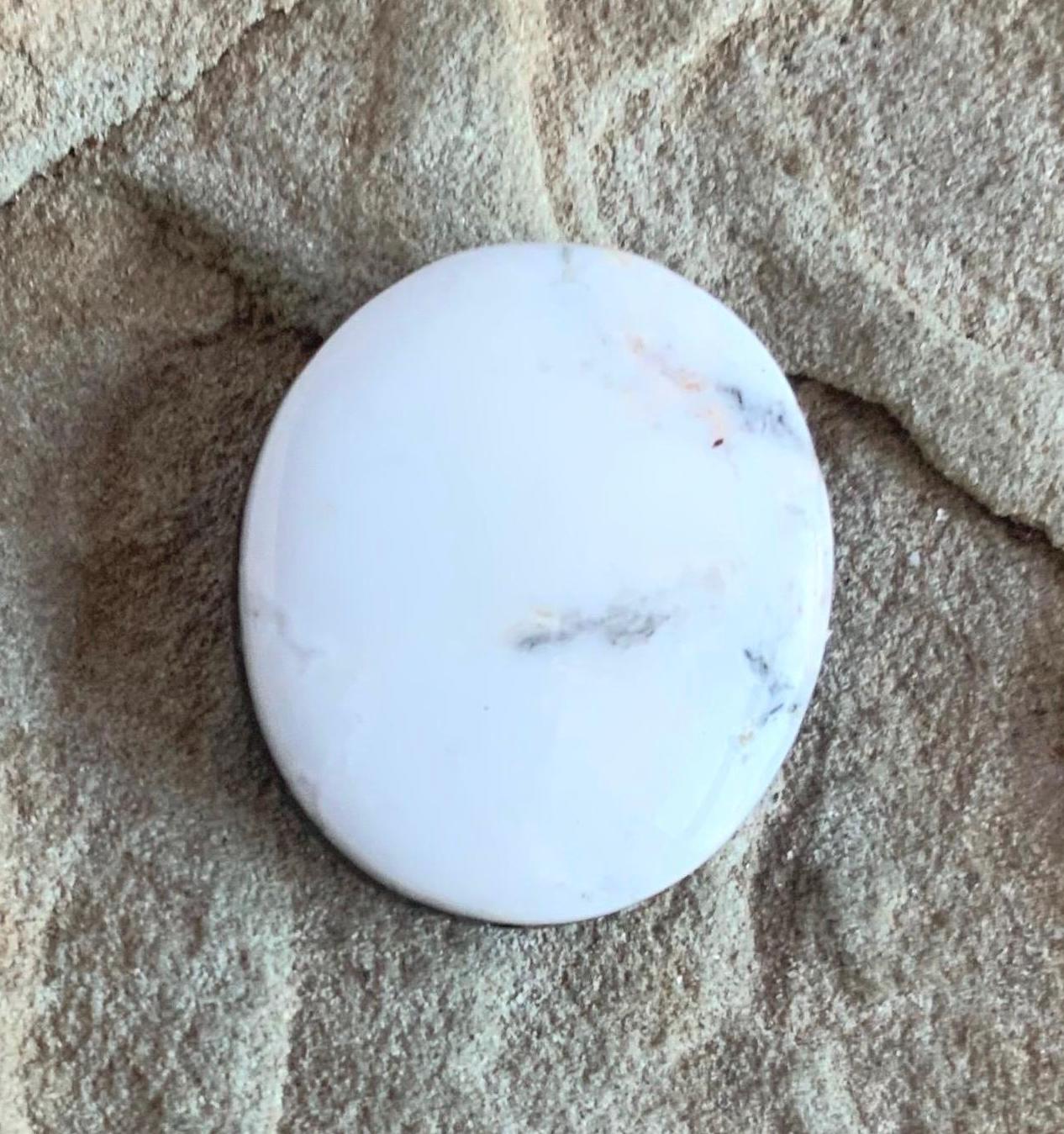 Natural White Buffalo Oval Cabochon #WB 48