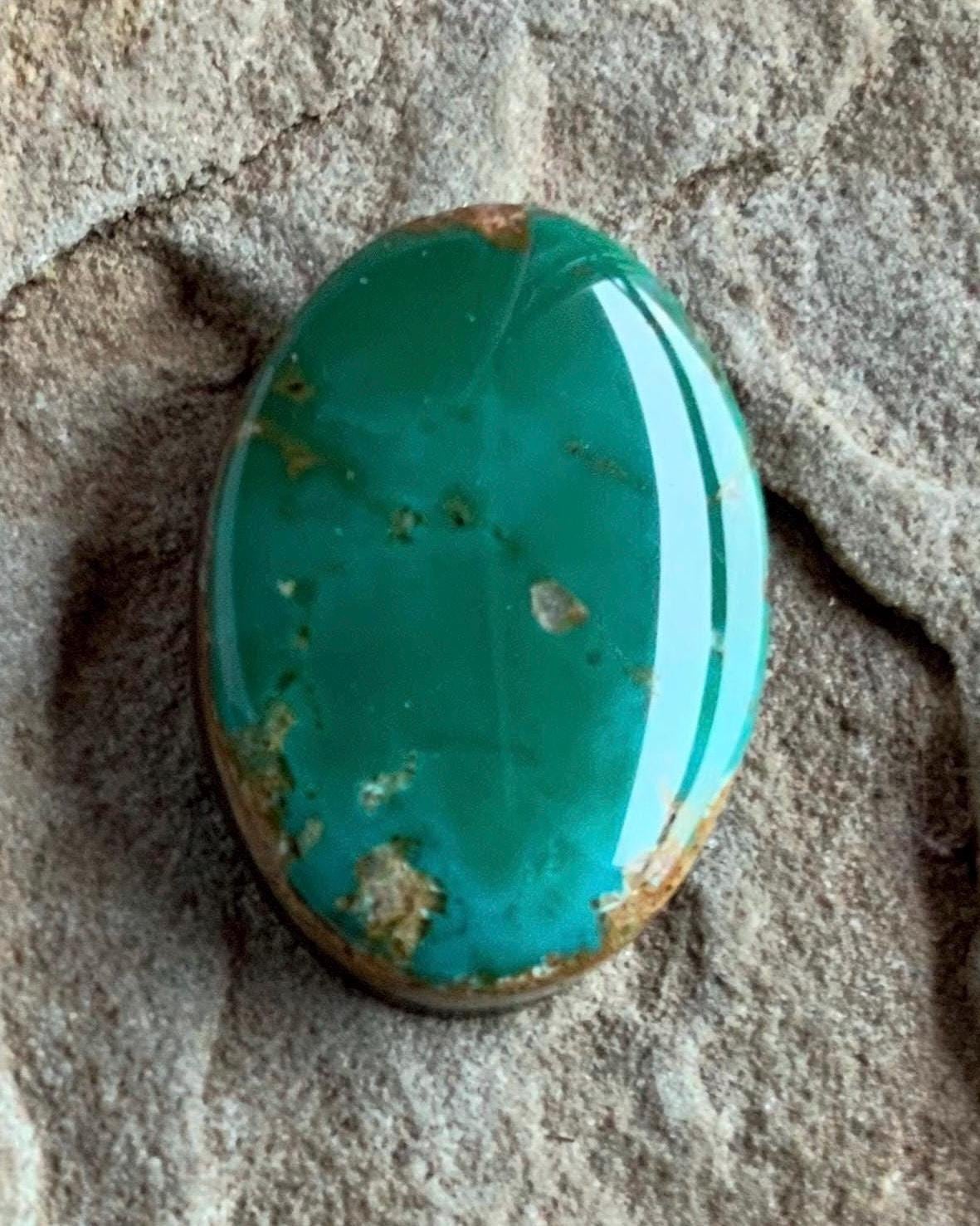 Natural High Grade Green Royston Turquoise Oval Cabochon