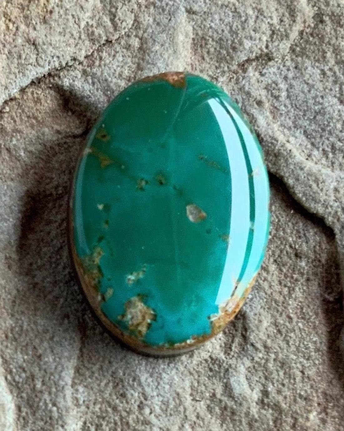 Natural High Grade Green Royston Turquoise Oval Cabochon