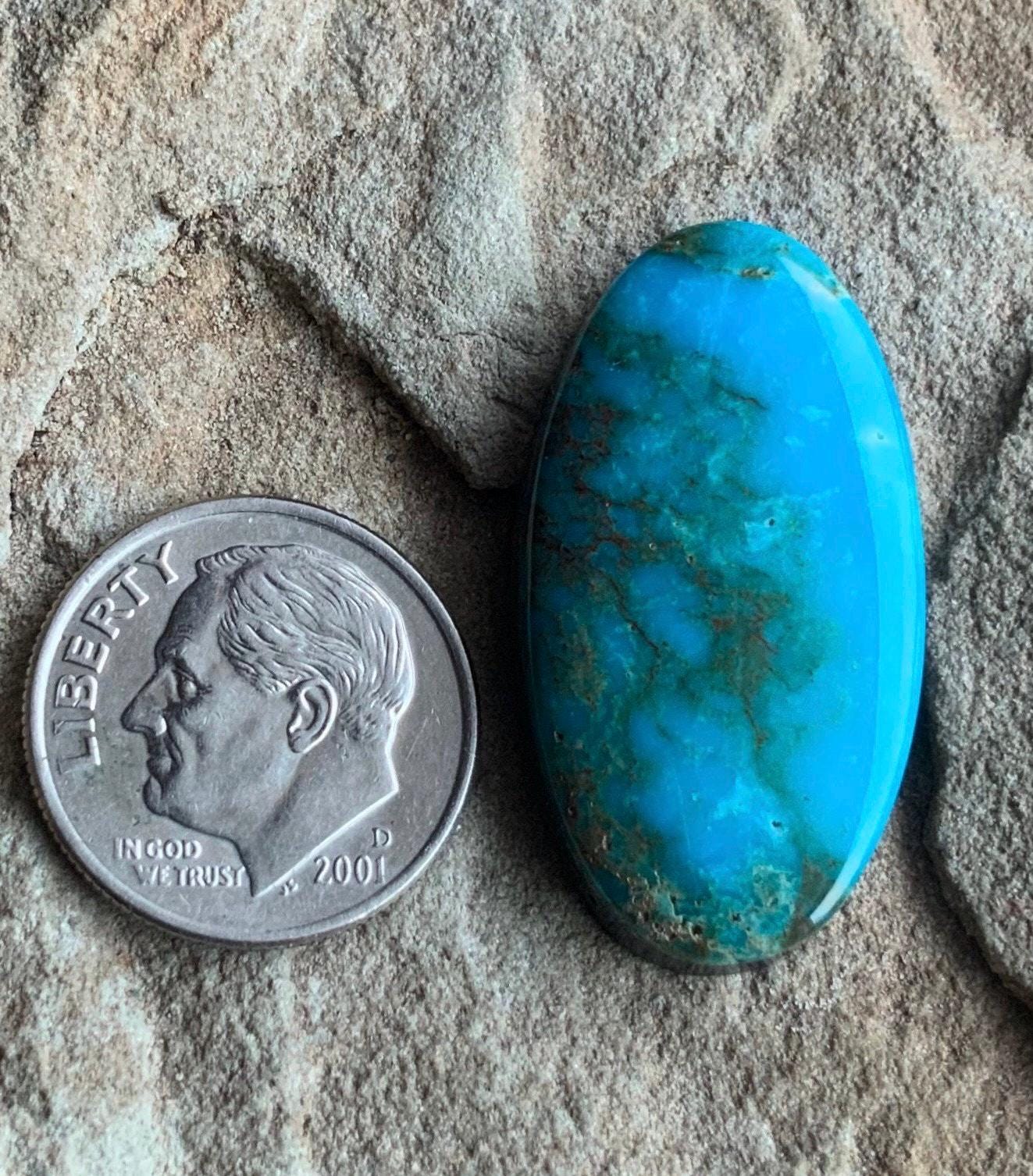 Rare Pauite Turquoise Blue Oval Cabochon