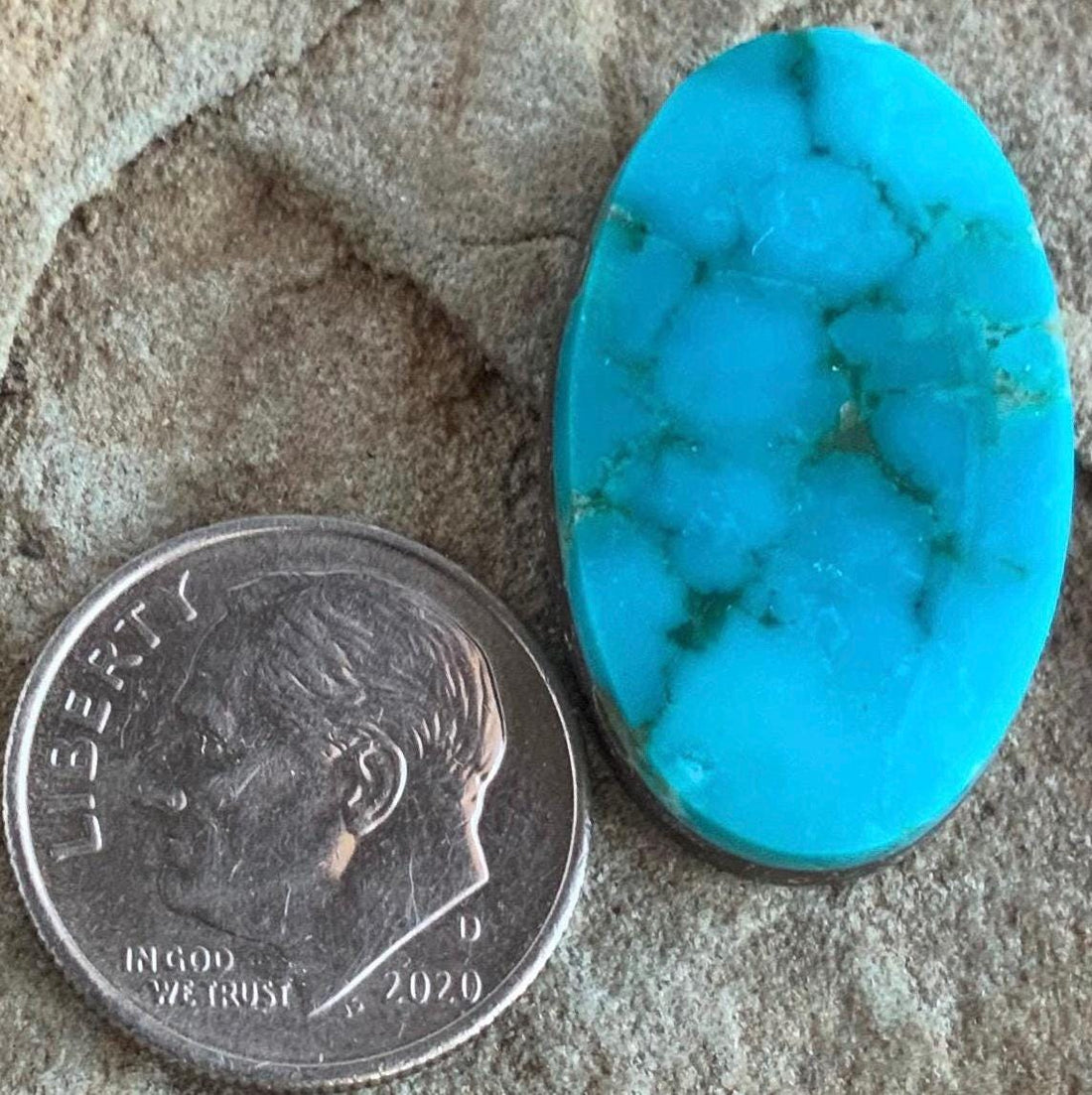 Beautiful Turquoise Mountain Turquoise Oval Cabochon