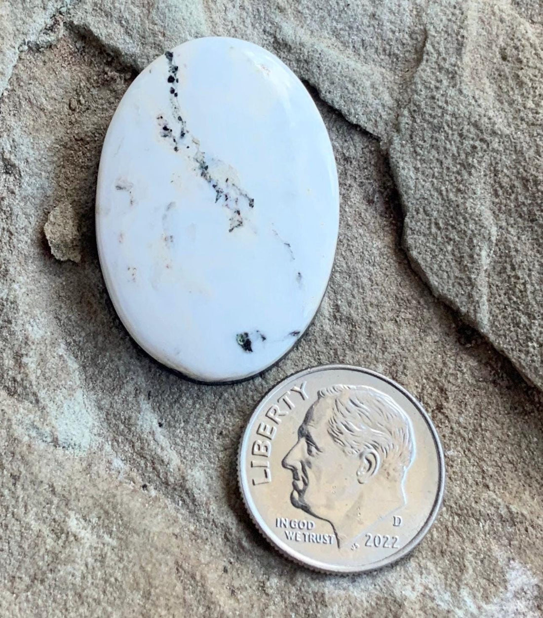 Beautiful Natural White Buffalo Oval Cabochon #WB72