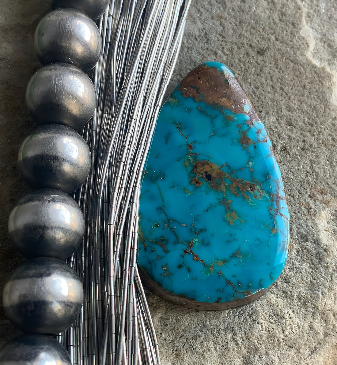 Natural Turquoise Mountain Turquoise Teardrop Cabochon