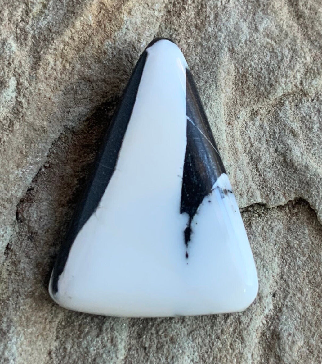 Natural White Buffalo Triangular Cabochon — Ranch Gypsy