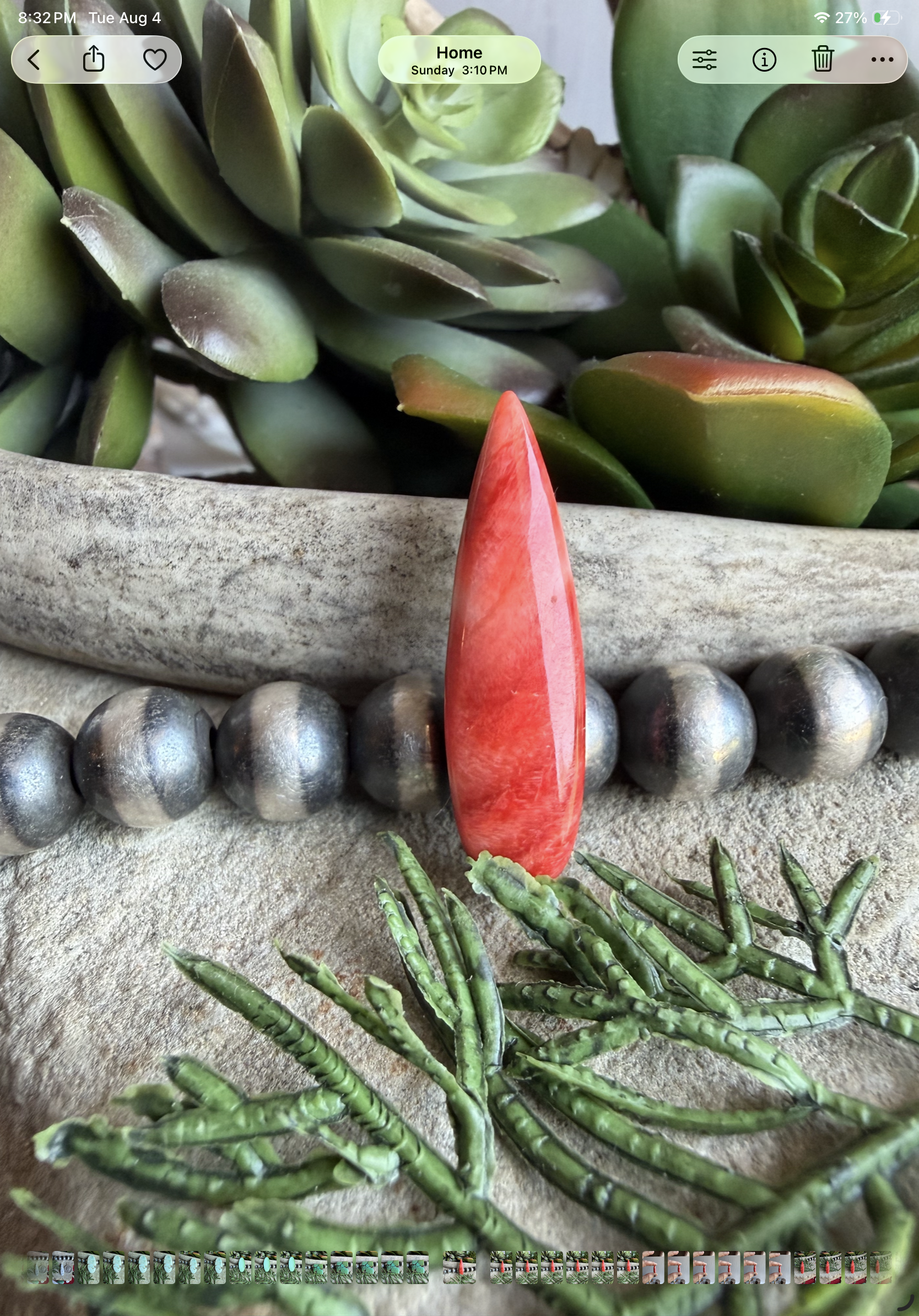 Orange Spiny Oyster Elongated Teardrop