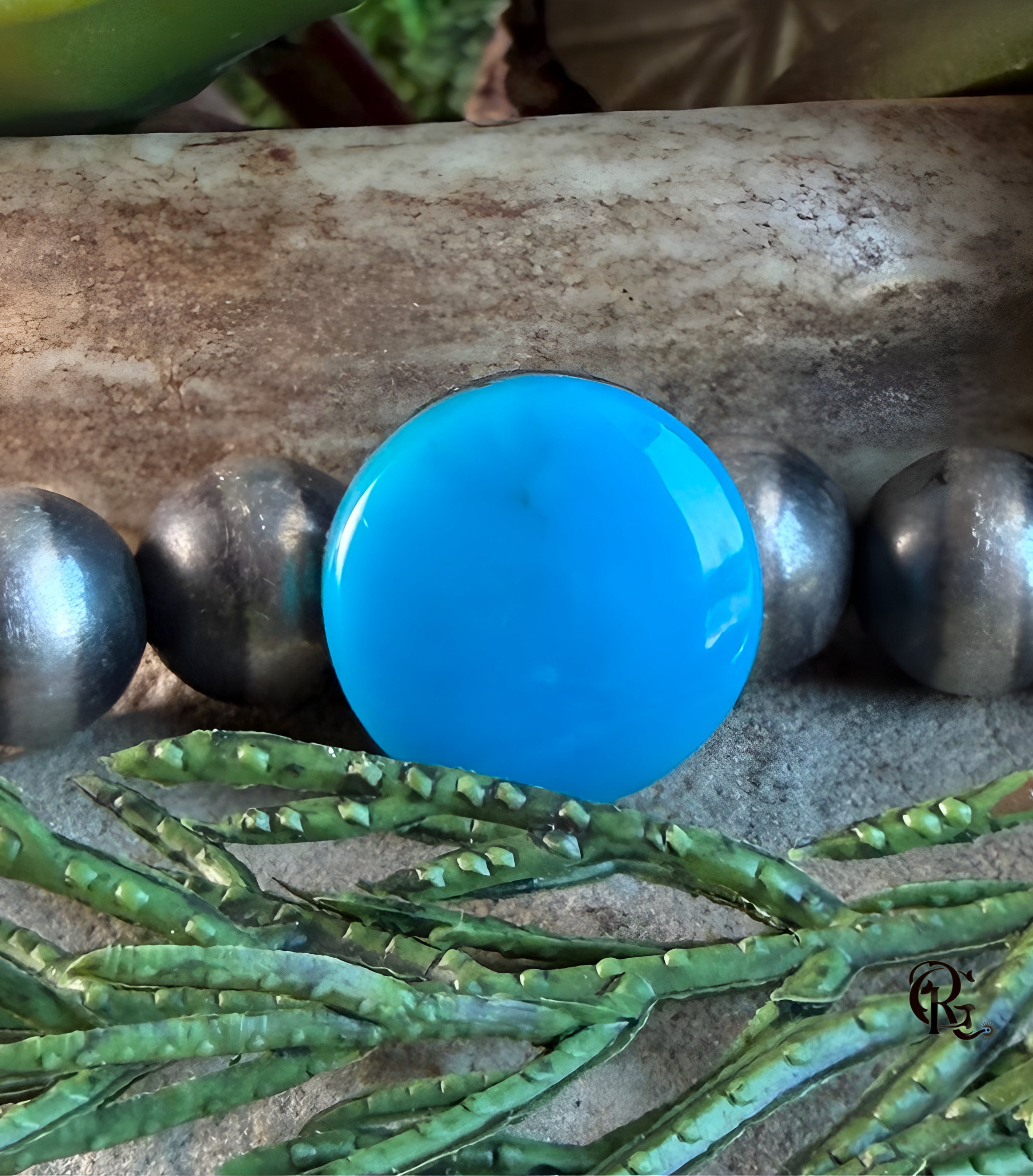 Sleeping Beauty Blue Round Cabochon-Arizona Gemstone