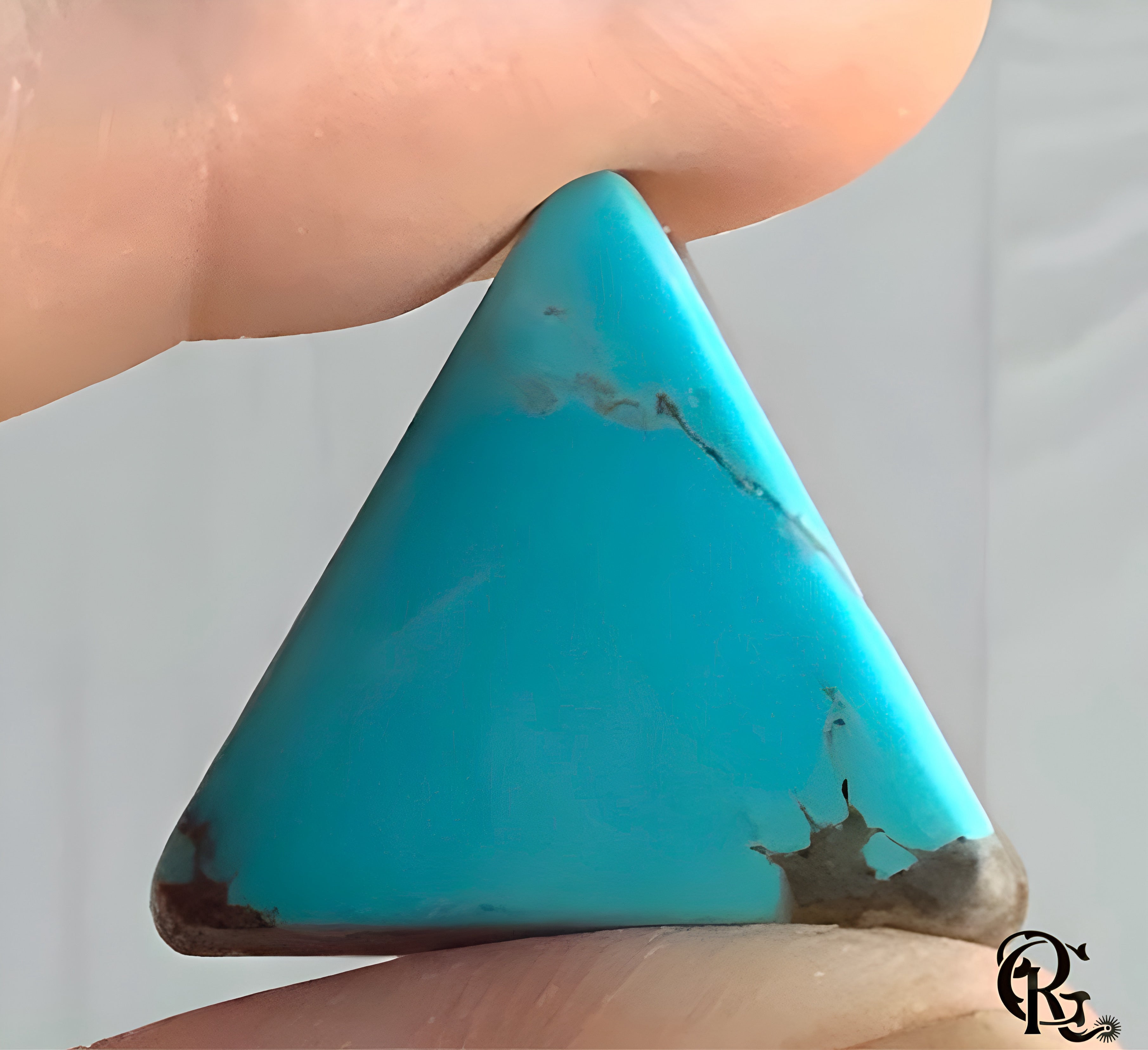 Natural Sierra Nevada Turquoise Triangle Cabochon
