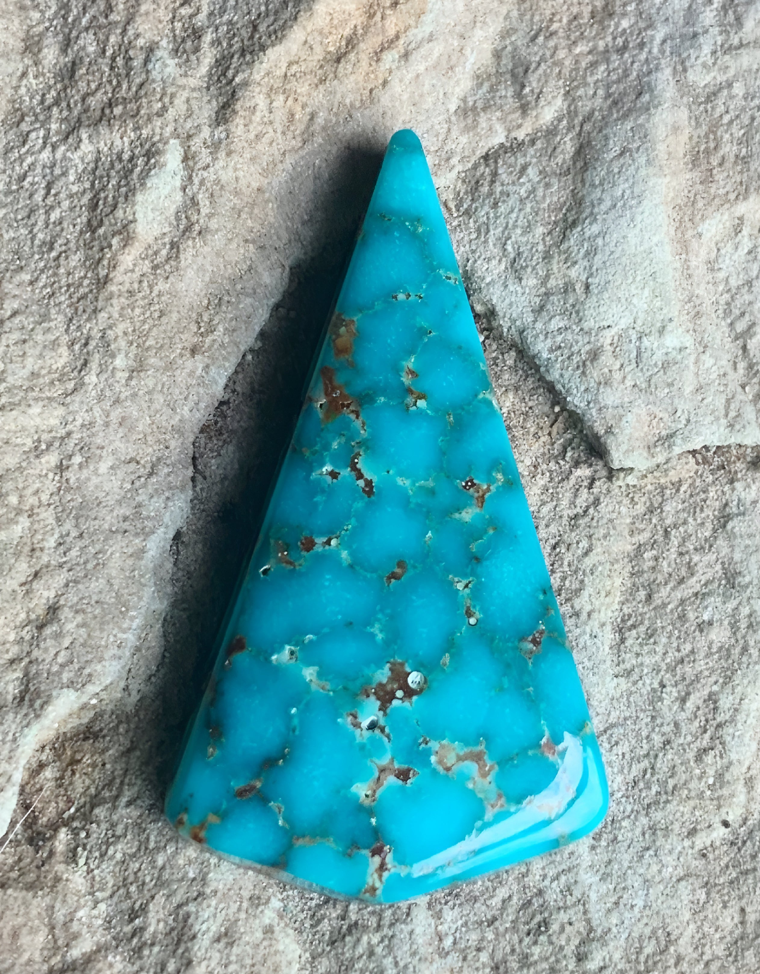 Kingman Turquoise Cabochon With Water Webbing #K112-Arizona Gemstone