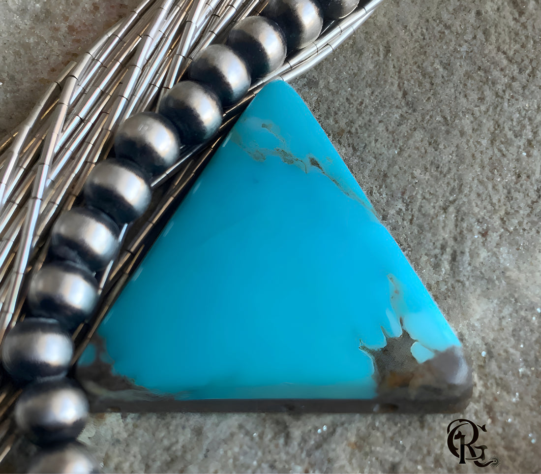 Natural Sierra Nevada Turquoise Triangle Cabochon