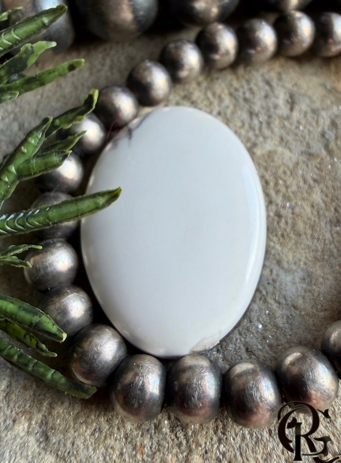 Natural White Buffalo Oval Cabochon #WB38 -Nevada Mined