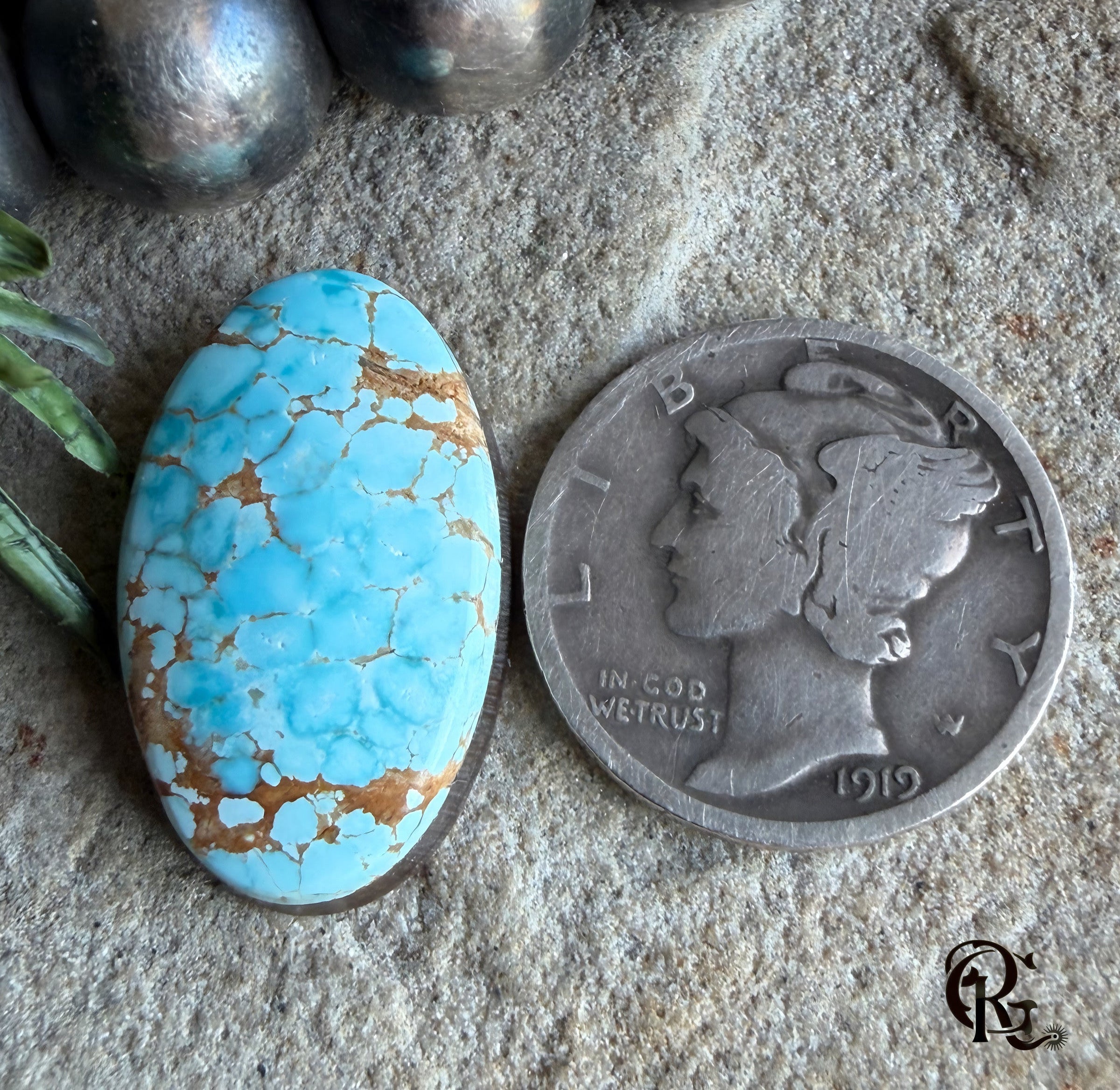 Number Eight Turquoise High Grade Oval Cabochon-Nevada Mined