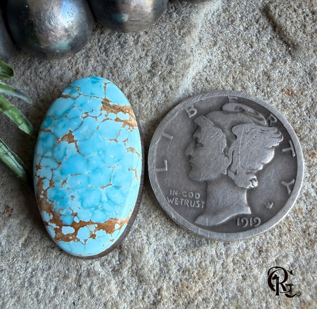 Number Eight Turquoise High Grade Oval Cabochon-Nevada Mined