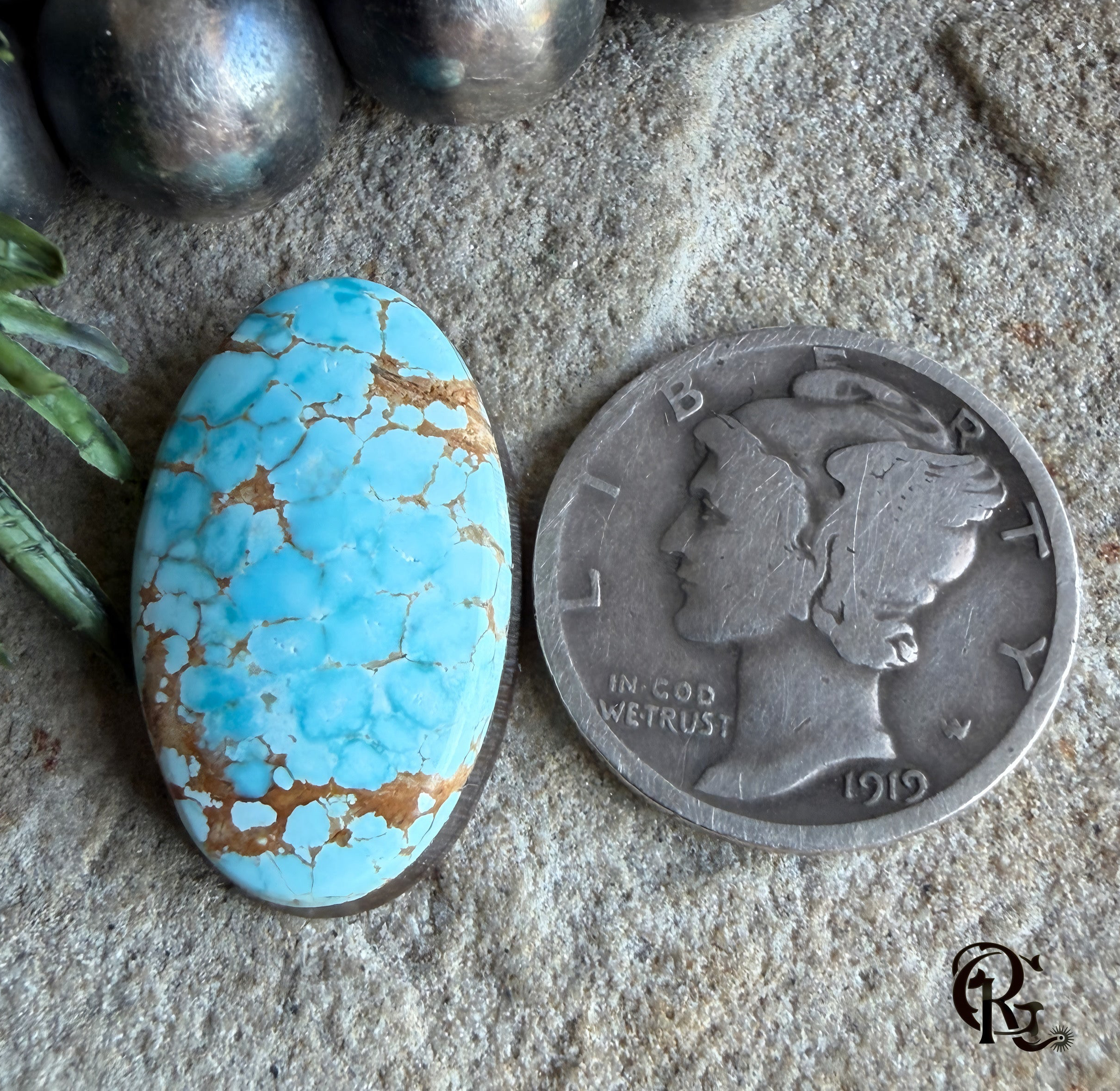 Number Eight Turquoise High Grade Oval Cabochon-Nevada Mined