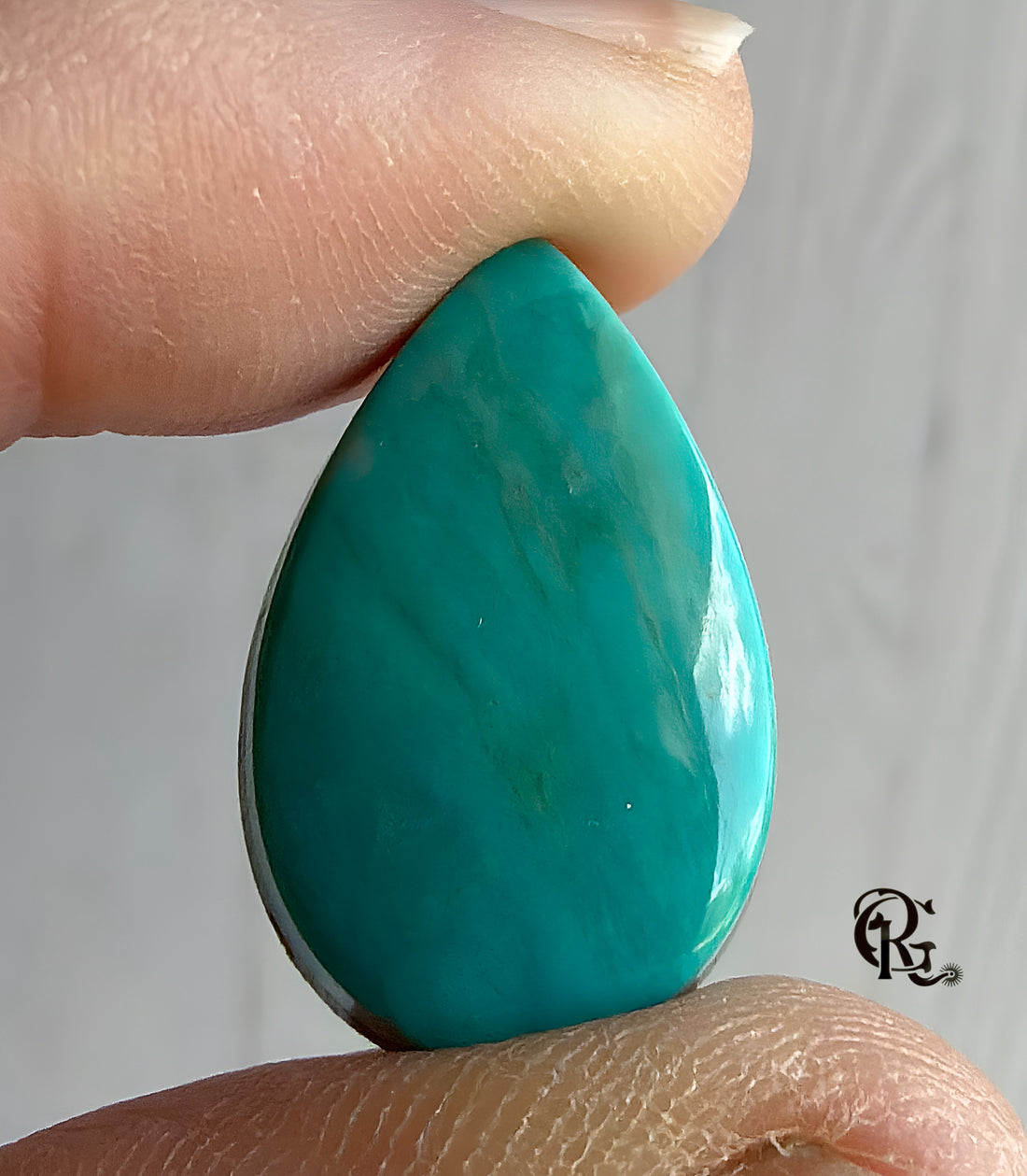 Royston Turquoise Blue Teardrop Cabochon.-Nevada Gemstone