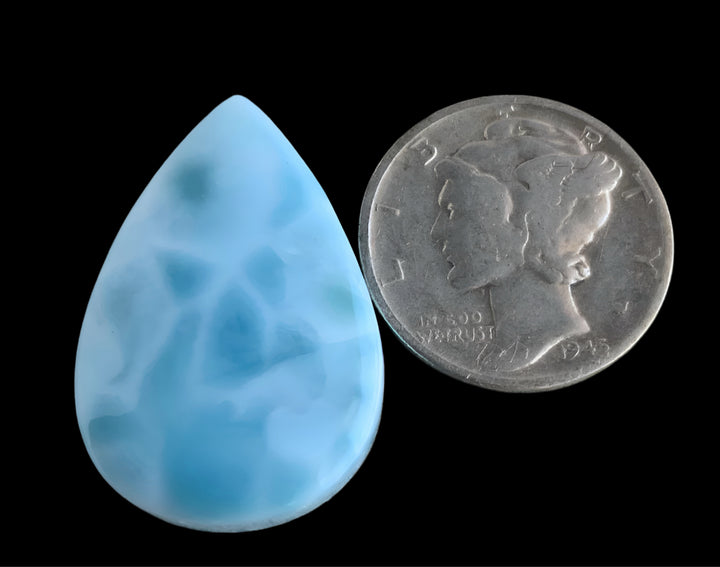 Larimar Teardrop Cabochon:Dominican Republic Gemstone