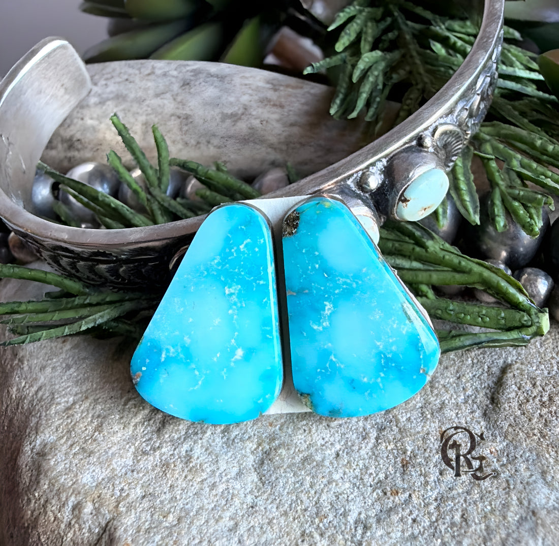 Turquoise Mountain Teardrop Earring Pair