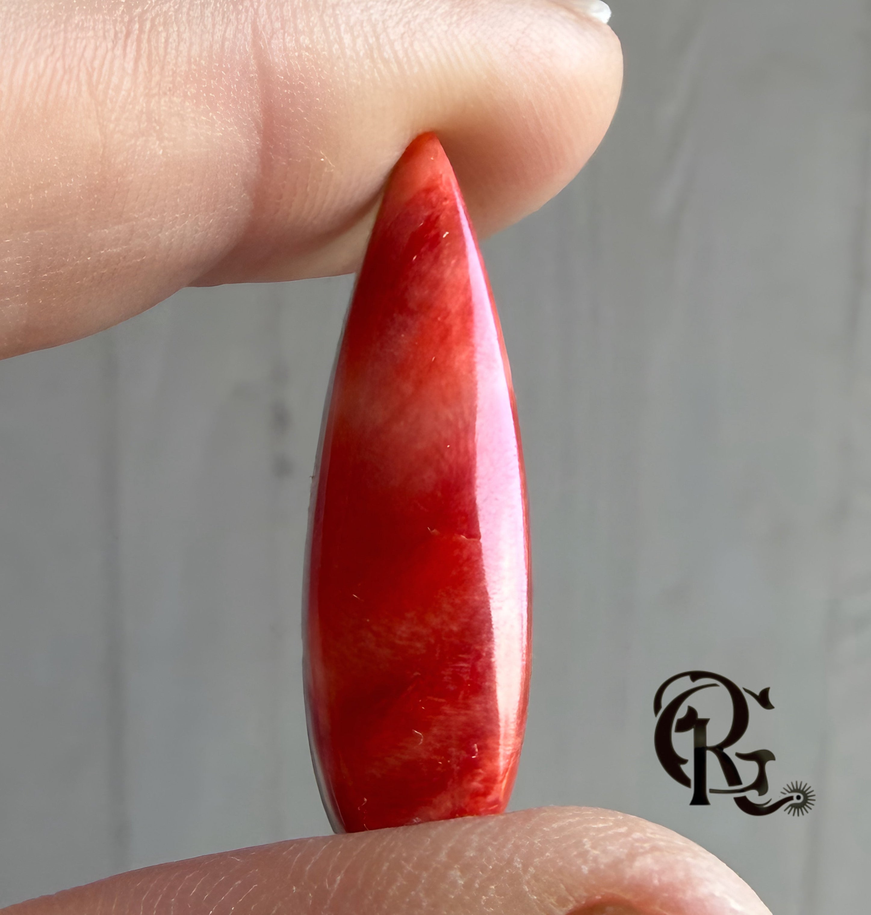 Orange Spiny Oyster Elongated Teardrop