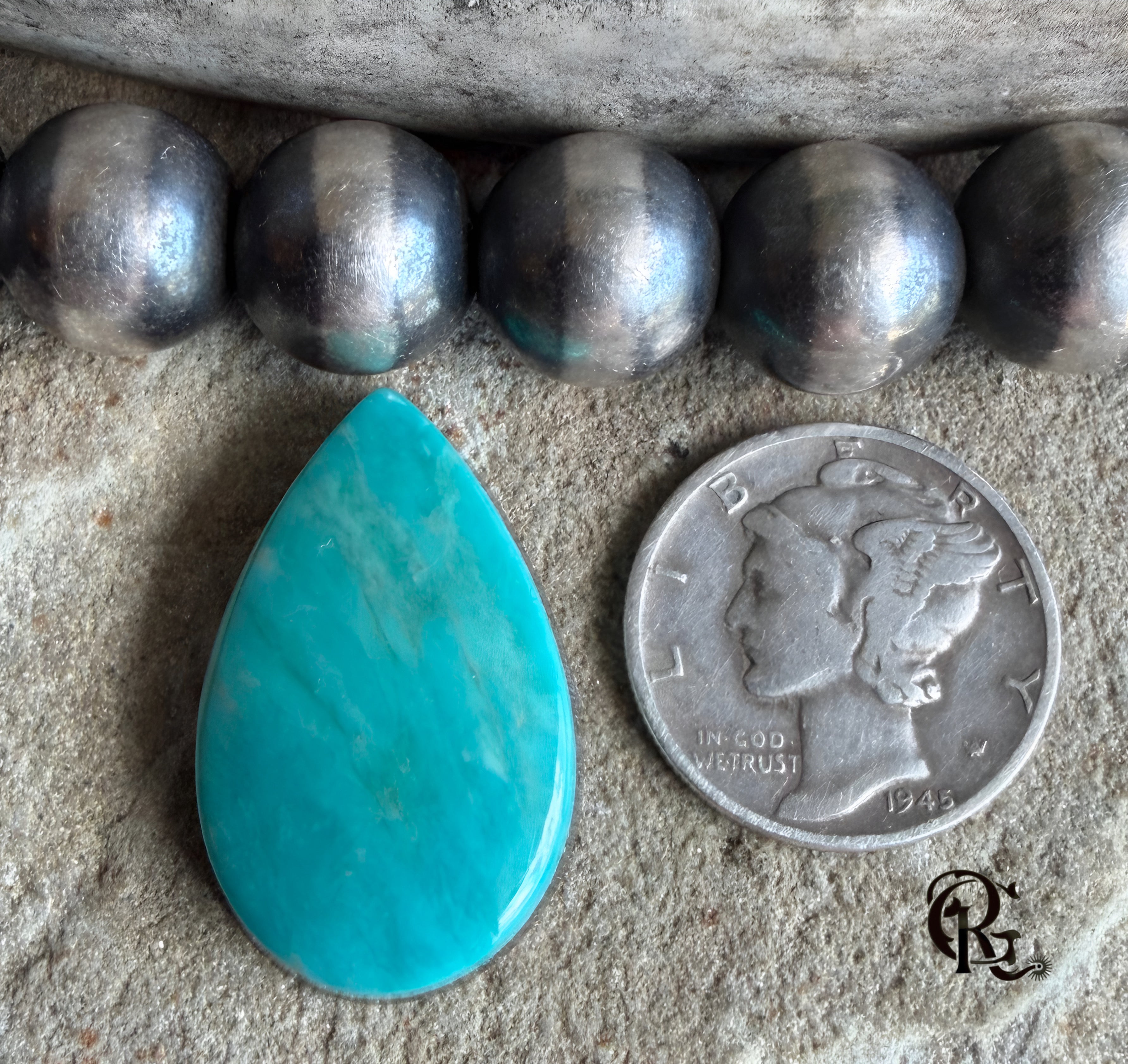 Royston Turquoise Blue Teardrop Cabochon.-Nevada Gemstone