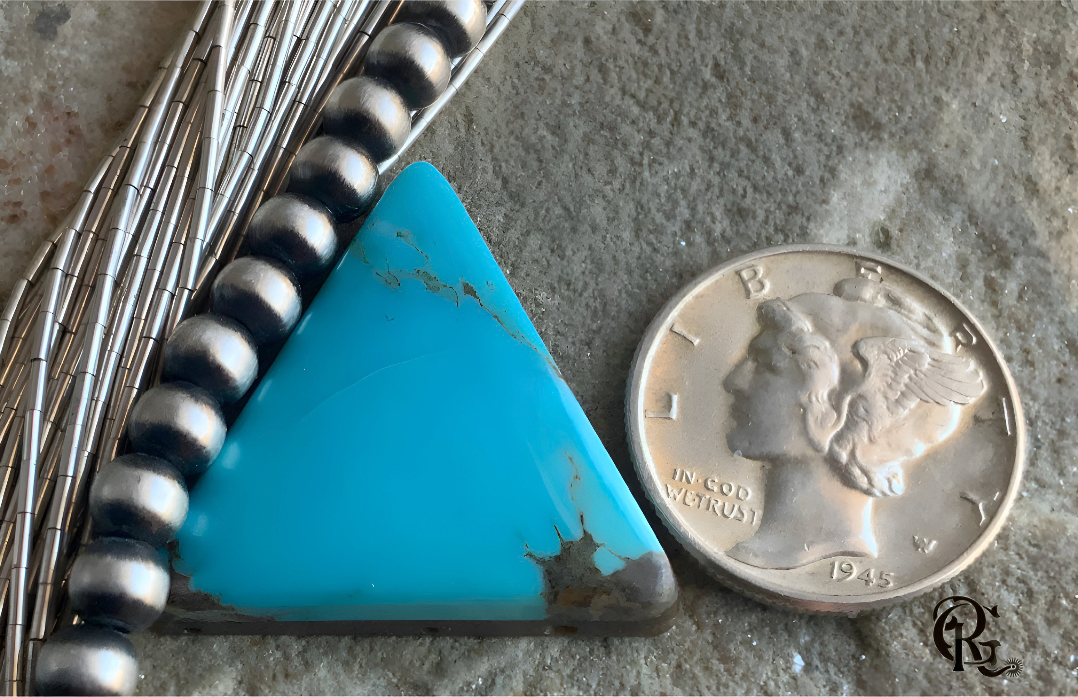 Natural Sierra Nevada Turquoise Triangle Cabochon