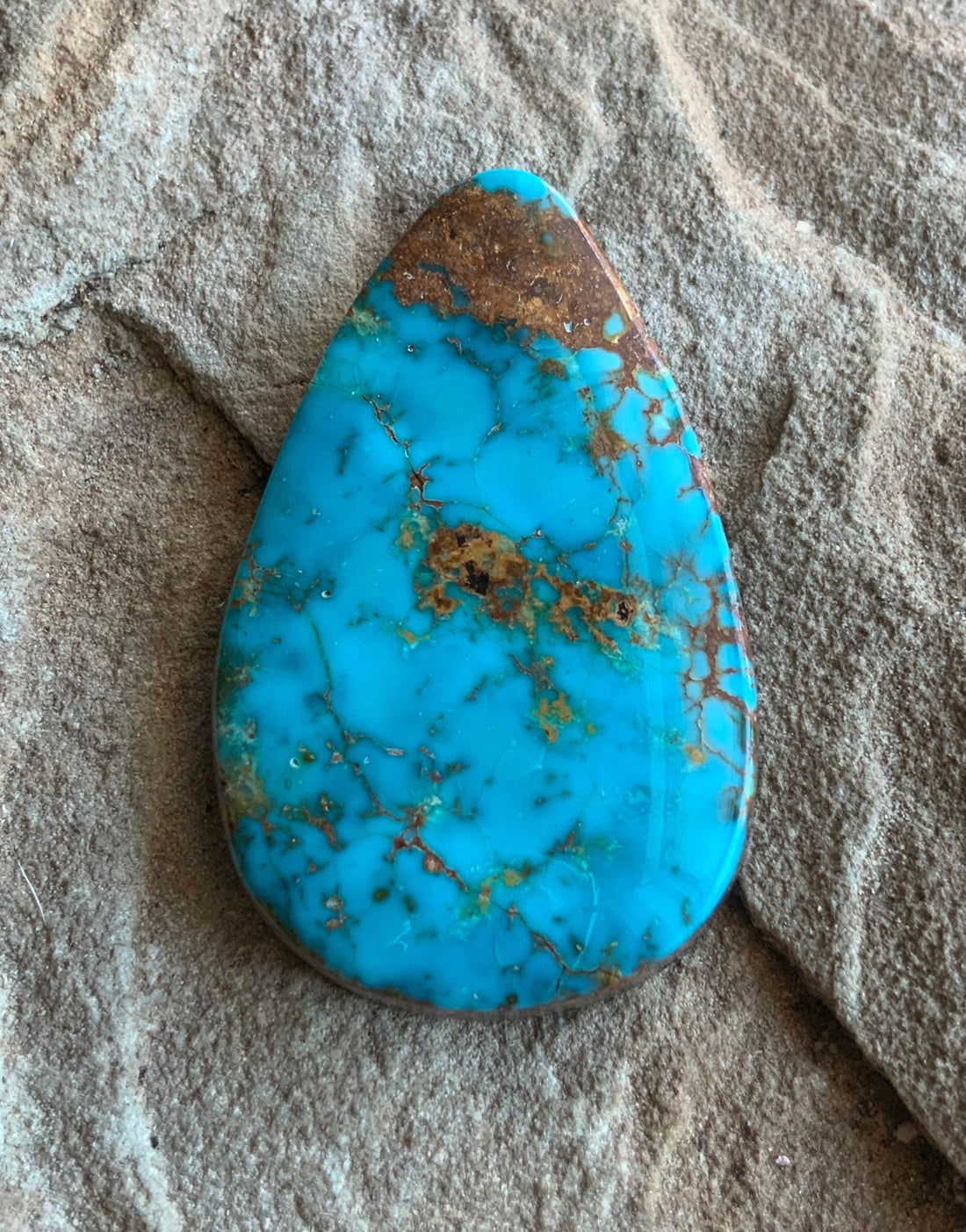 Natural Turquoise Mountain Turquoise Teardrop Cabochon