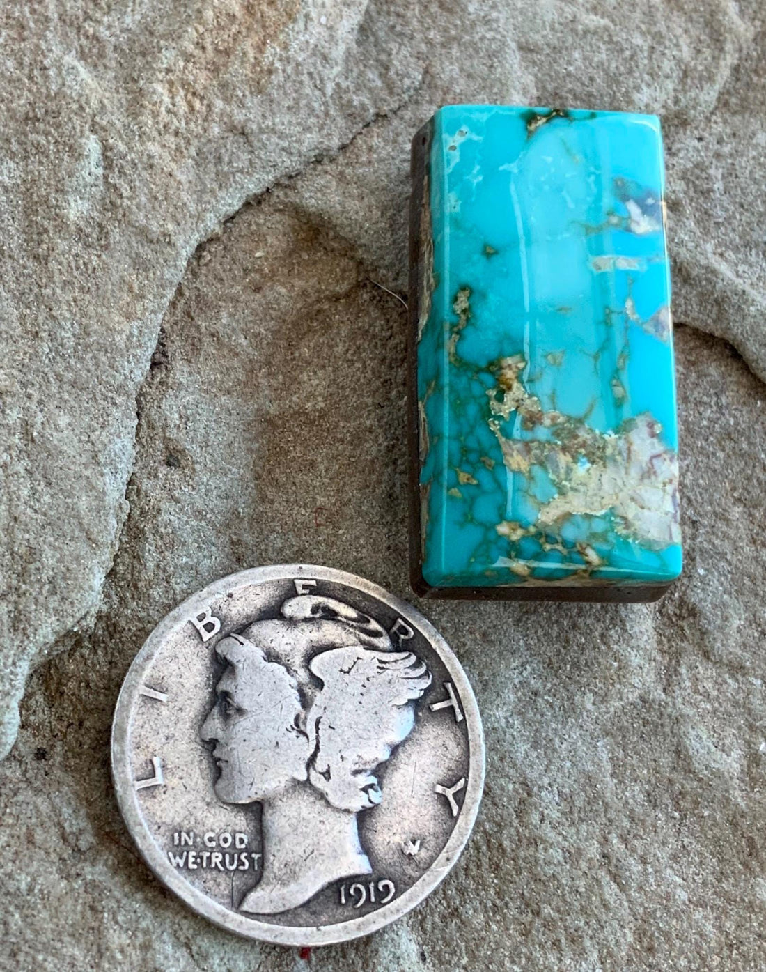 Royston Turquoise Blue Rectangular Cabochon R43